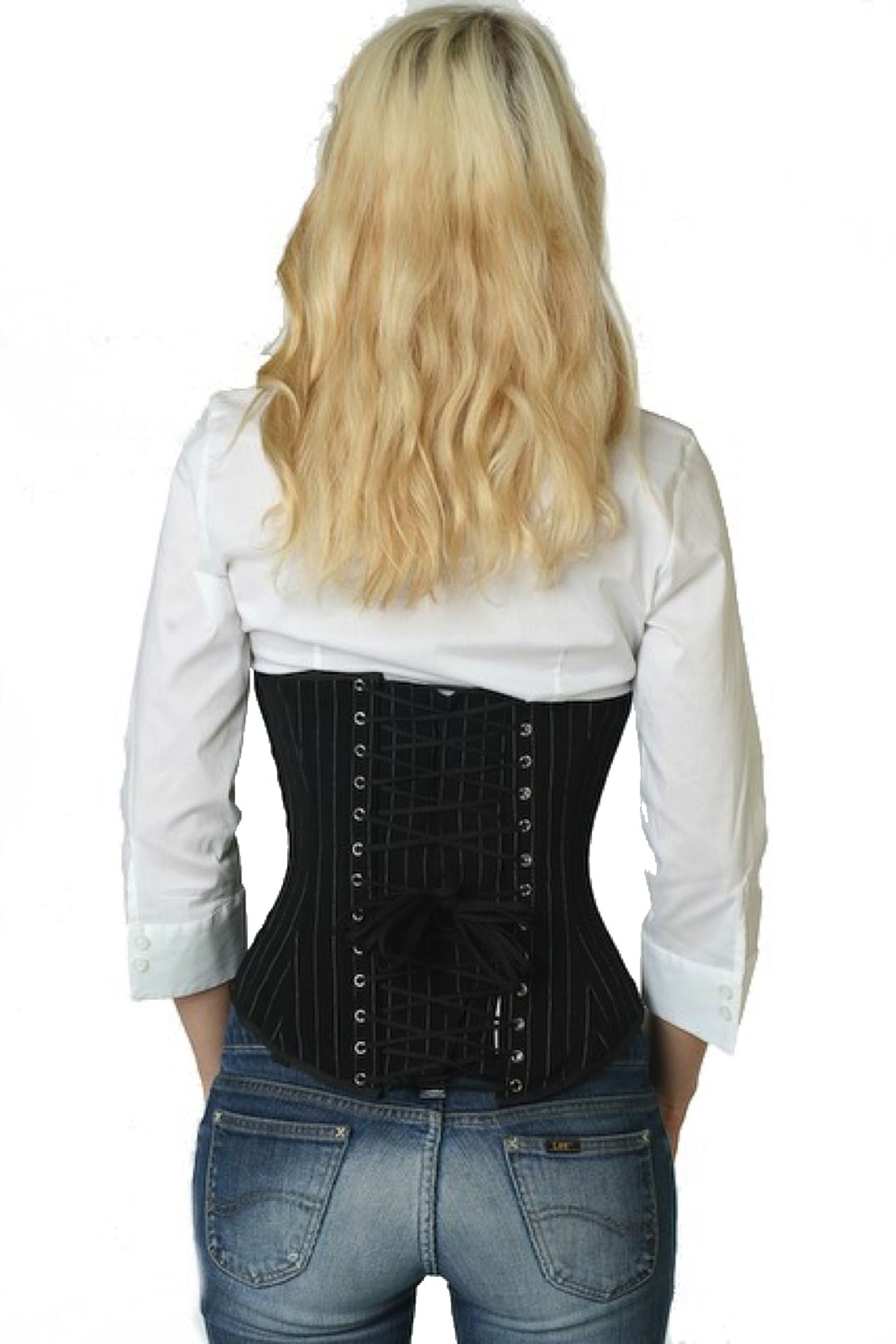 Korsett Nadelstreifen Grau Unterrust Korsett Nadelstreifen Grau Unterrust