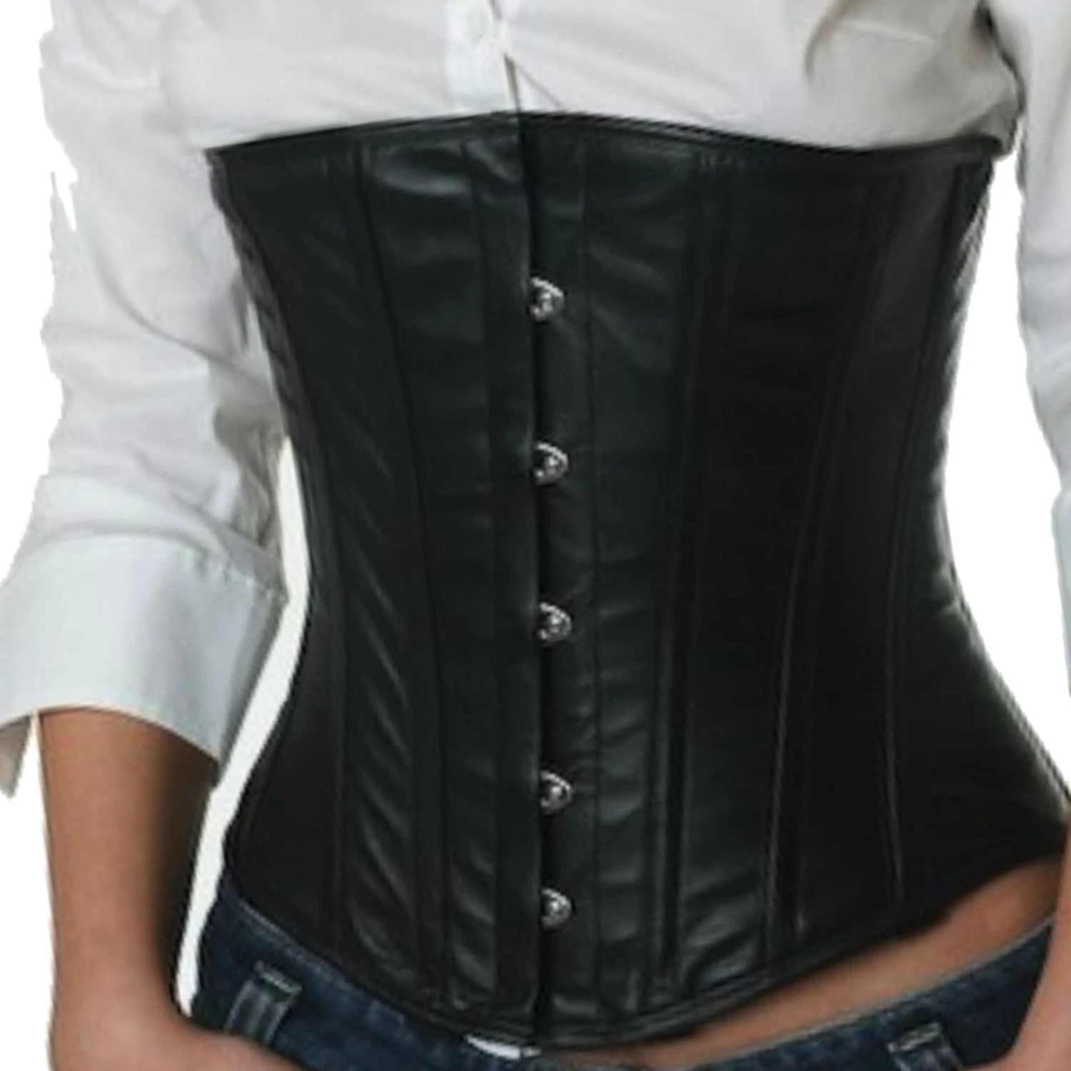 Korsett Schwarz Leder Unterbrust lu20 Korsett Schwarz Leder Unterbrust lu20