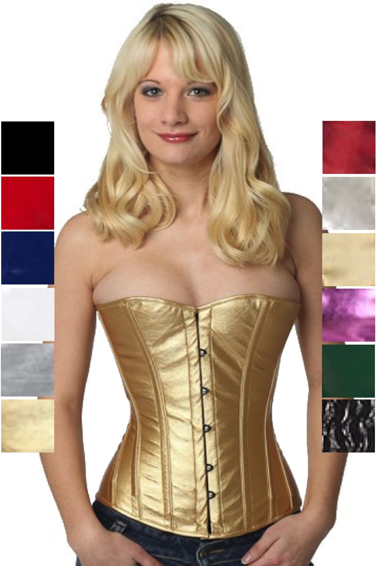 Korsett Halbbrust Gold Lack ph75