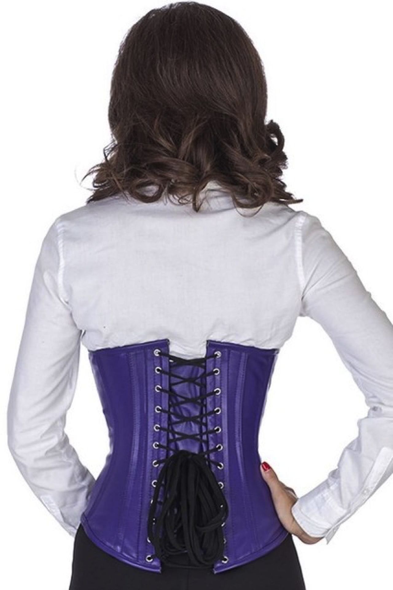 Korsett violett Leder Unterbrustkorsett Korsett violett Leder Unterbrustkorsett