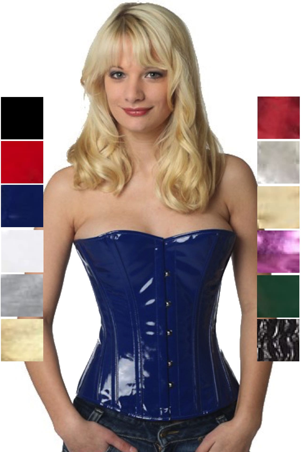 Korsett Blau Lack Halbbrust ph73 Korsett Blau Lack Halbbrust ph73