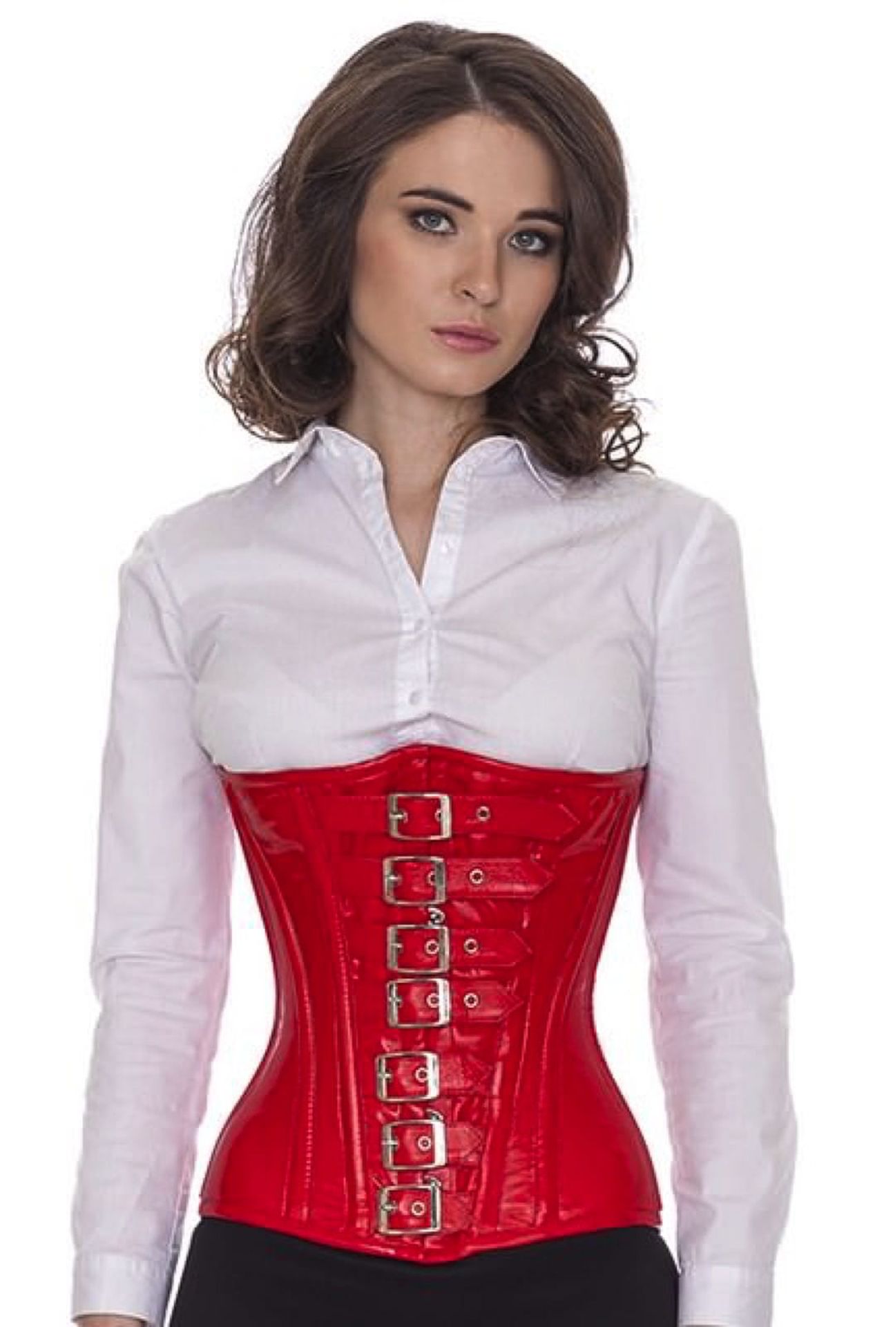 Korsett rot Leder Unterbrustkorsett Schnallen Korsett rot Leder Unterbrustkorsett Schnallen