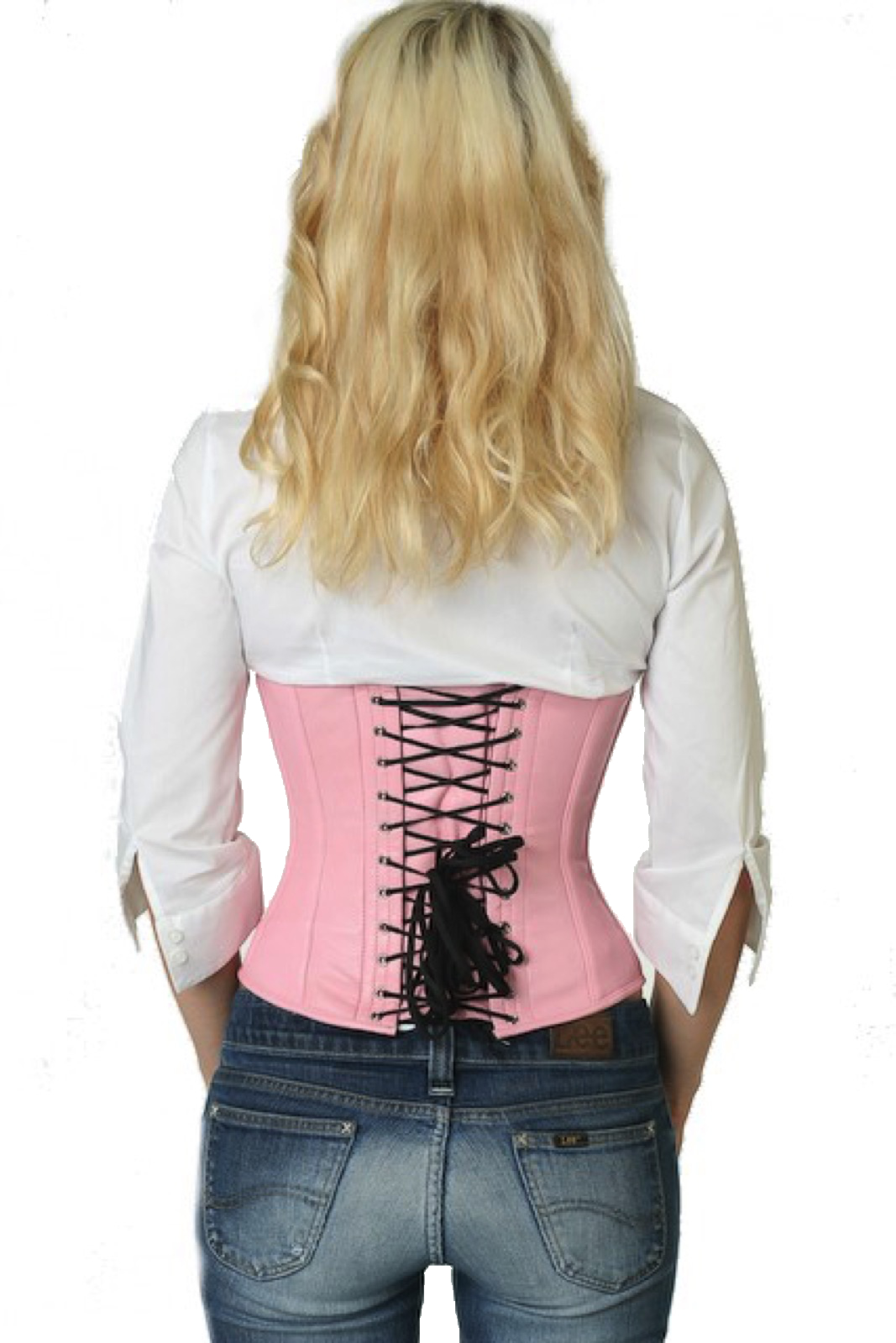 Korsett Taillen Leder Rosa lw22