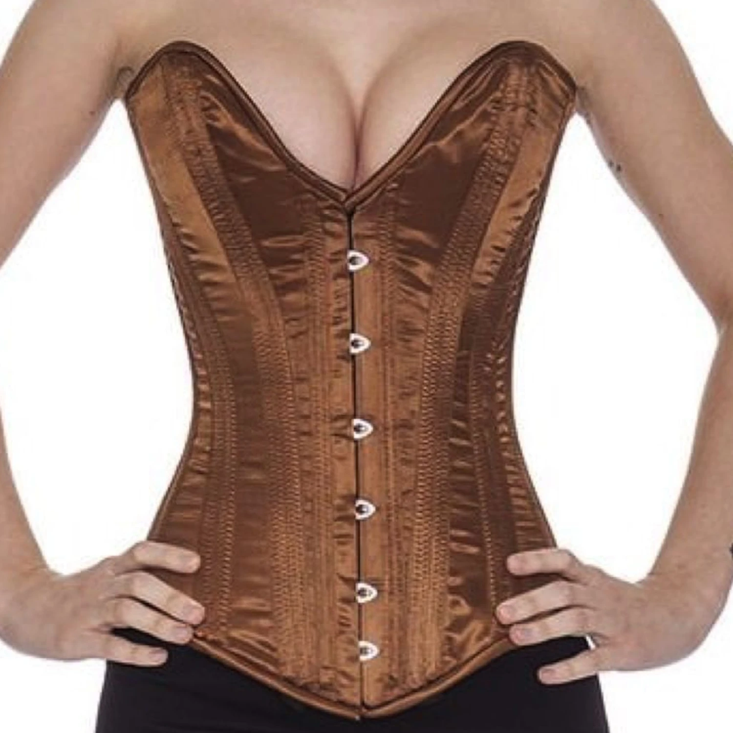 Korsett Vollbrust tiefer Ausschnitt Braun Satin sl10 Korsett Vollbrust tiefer Ausschnitt Braun Satin sl10
