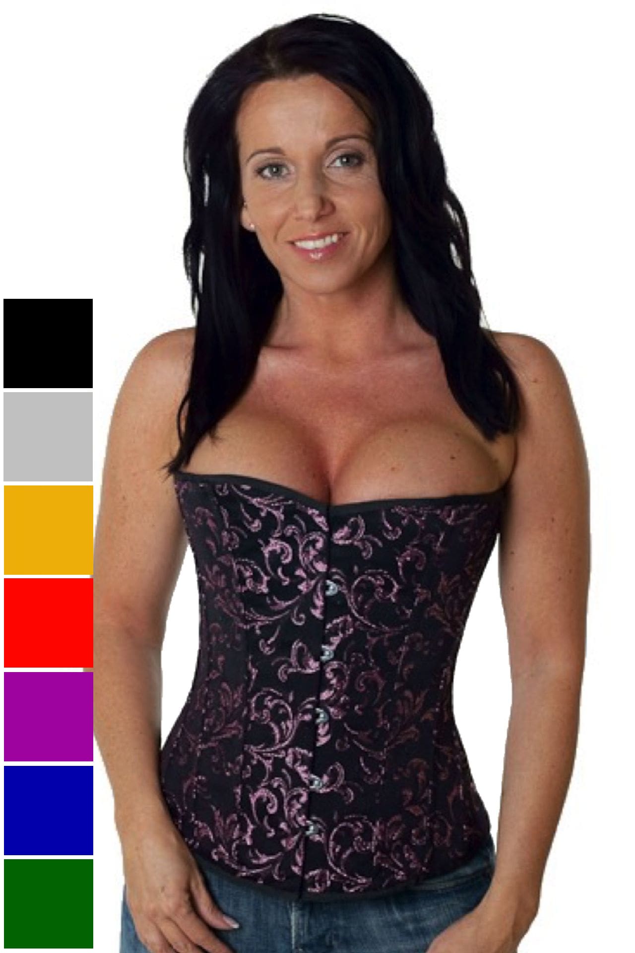 Korsett Brokat Pink Halbbrust rh86 Korsett Brokat Pink Halbbrust rh86