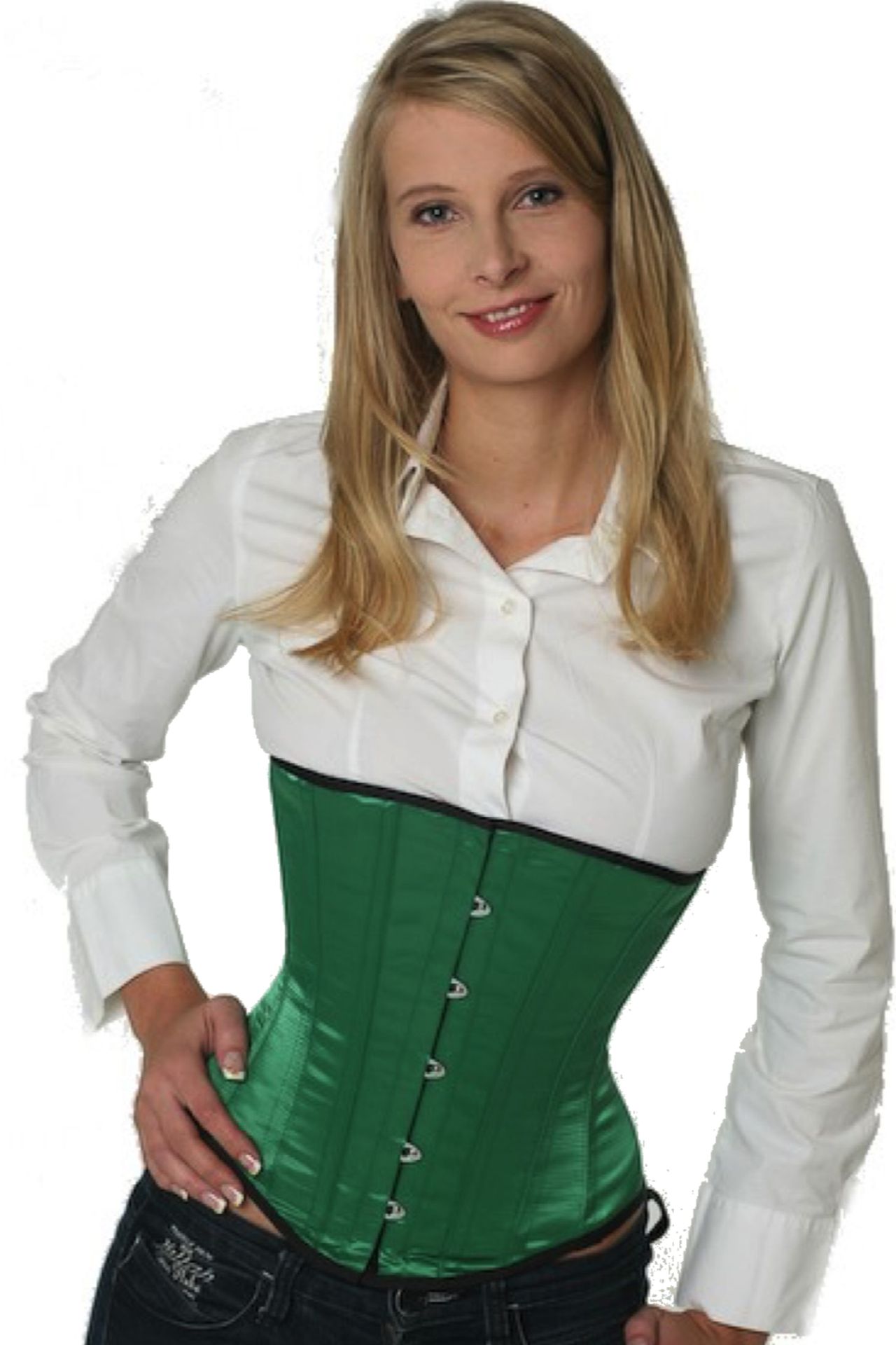 Korsett grün Satin Unterbrust Korsett grün Satin Unterbrust