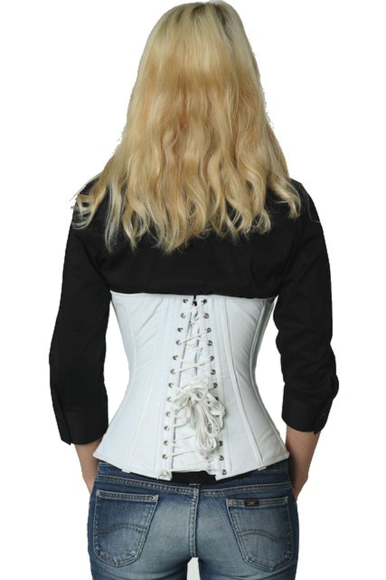 Korsett weiß Leder Halbbrust Korsett weiß Leder Halbbrust