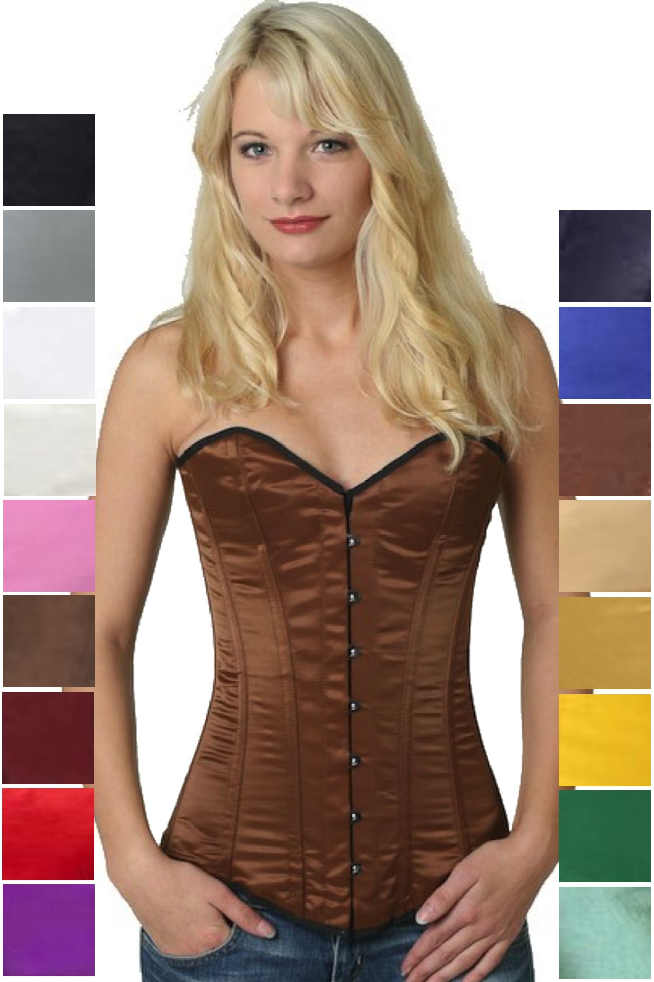 Korsett braun Satin Vollbrust Korsett braun Satin Vollbrust