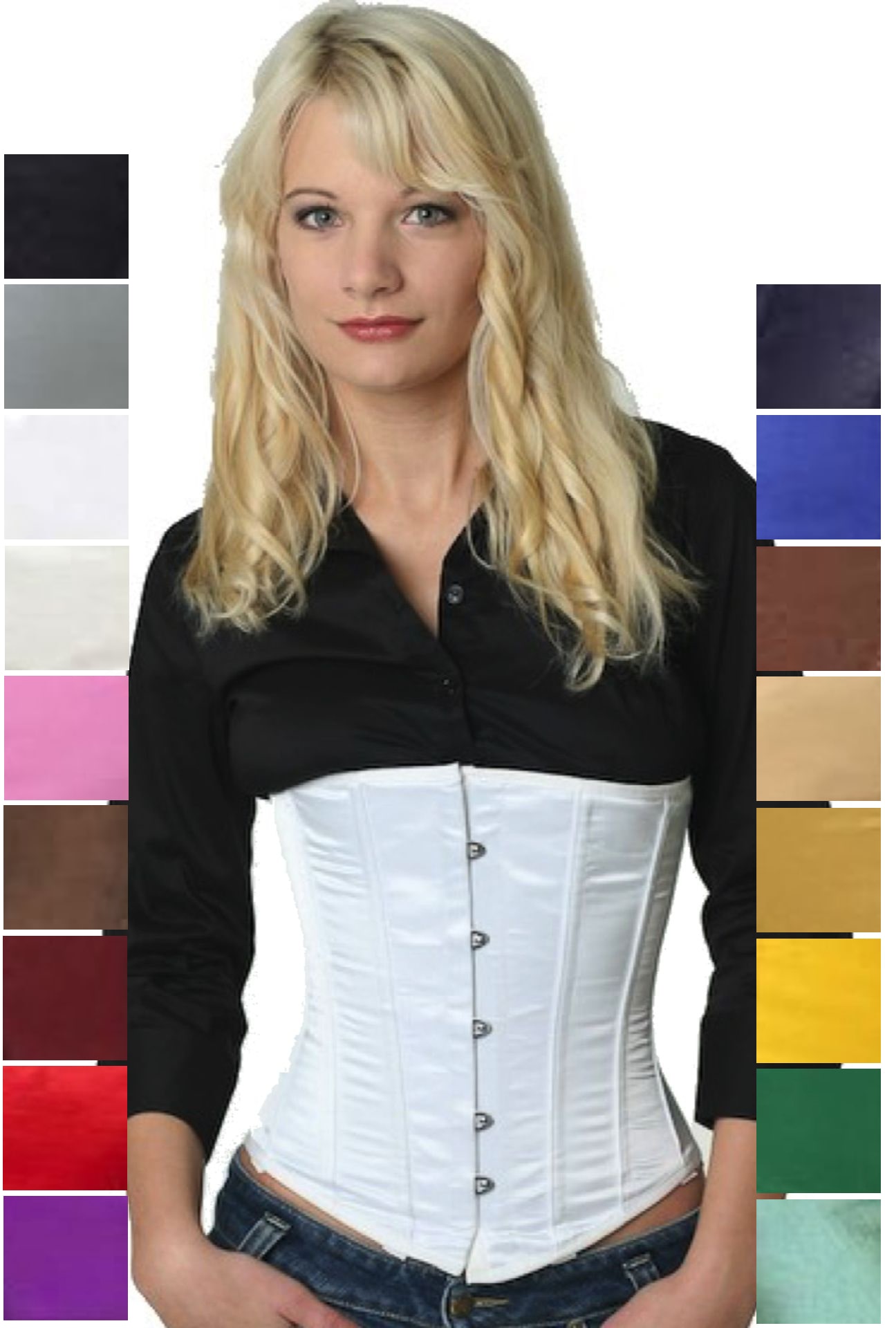 Korsett weiß Satin Unterbrust Korsett weiß Satin Unterbrust