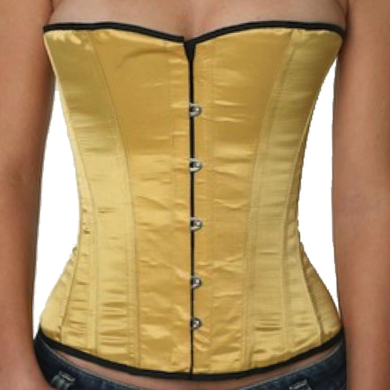 Korsett Halbbrust Gold Satin sh12 Echtes Halbbrustkorsett aus edlem Satinstoff in gold zur Taillenreduktion