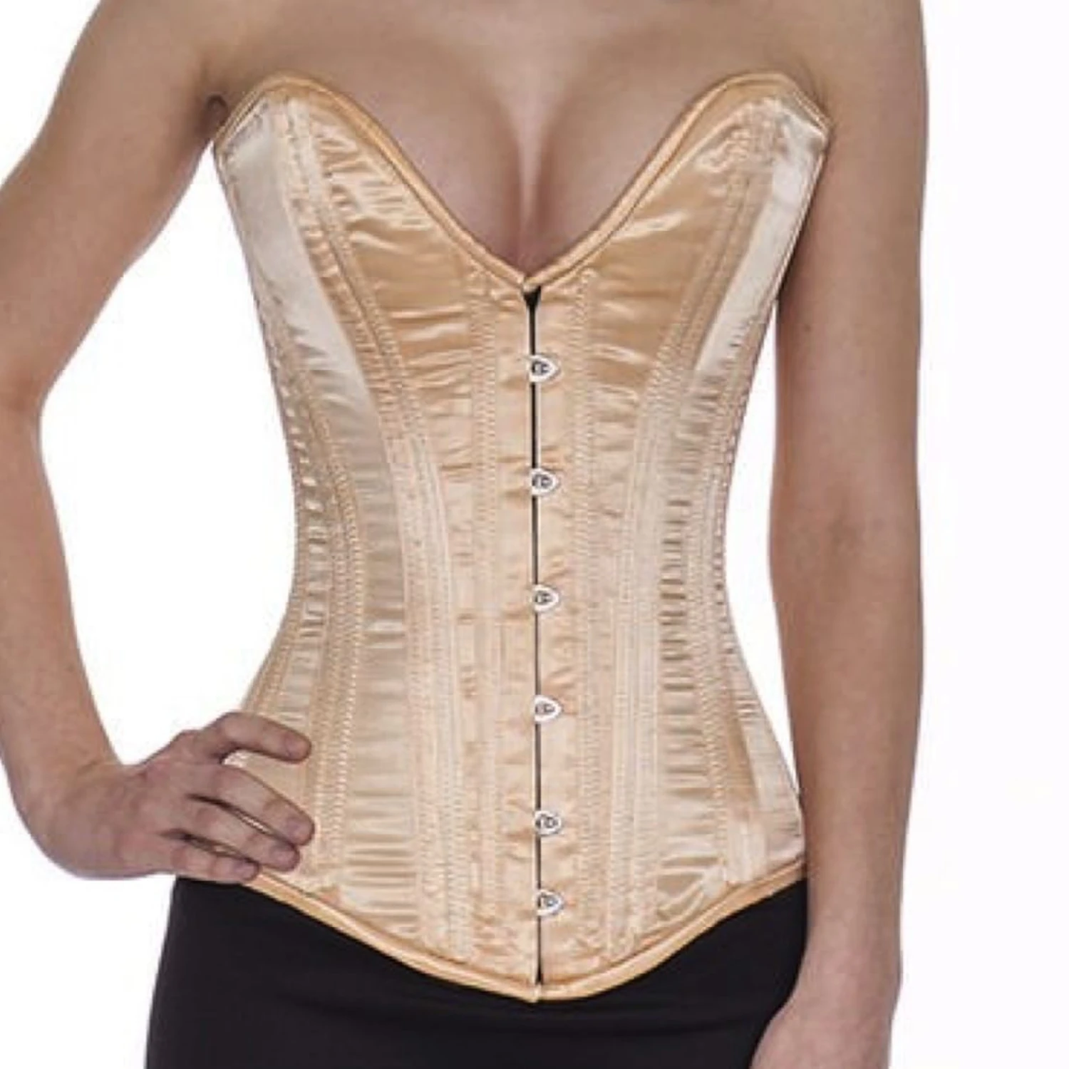 Korsett Vollbrust tiefer Ausschnitt Satin Beige sl11 Korsett Vollbrust tiefer Ausschnitt Satin Beige sl11