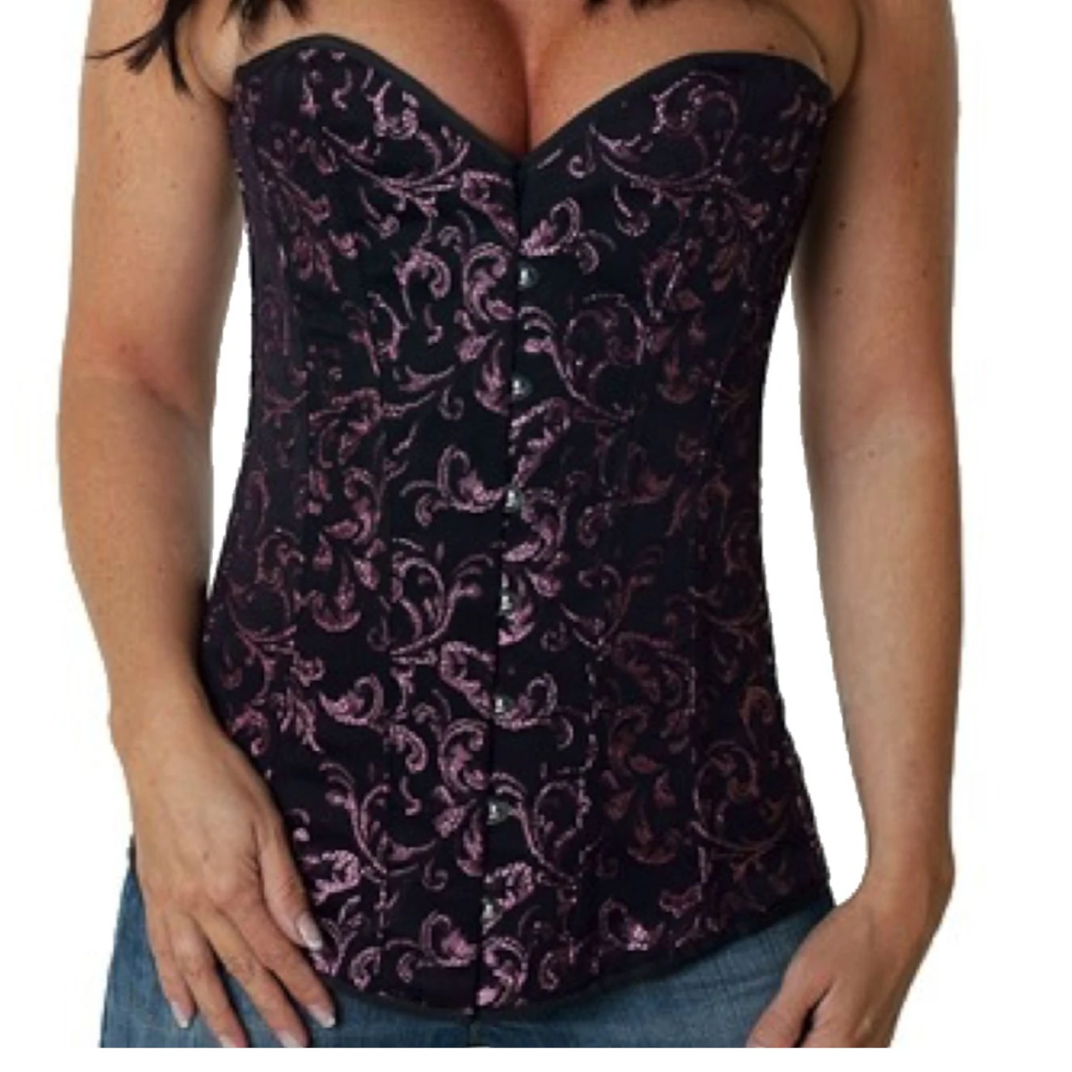 Korsett Pink Brokat Vollbrust ry86