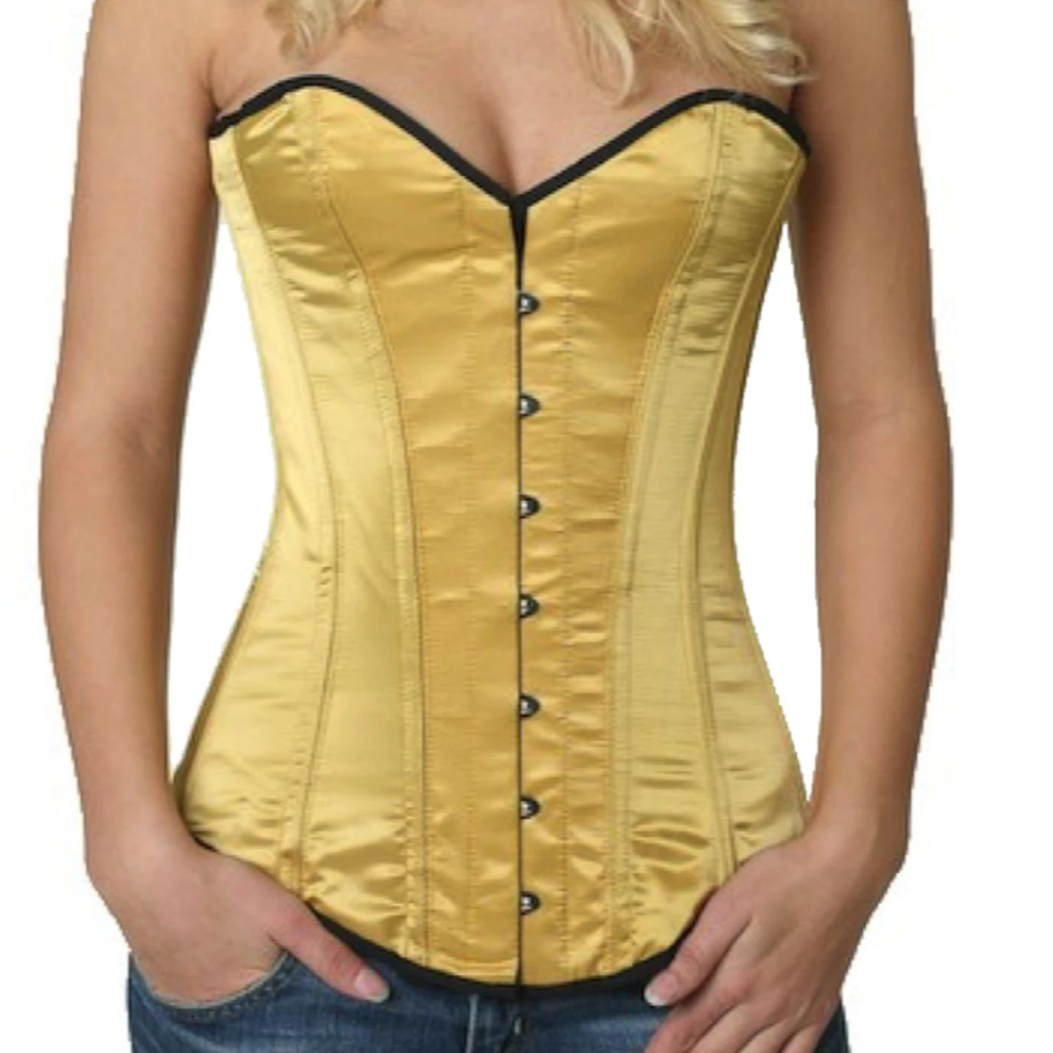 Korsett Gold Vollbrust Satin sy12