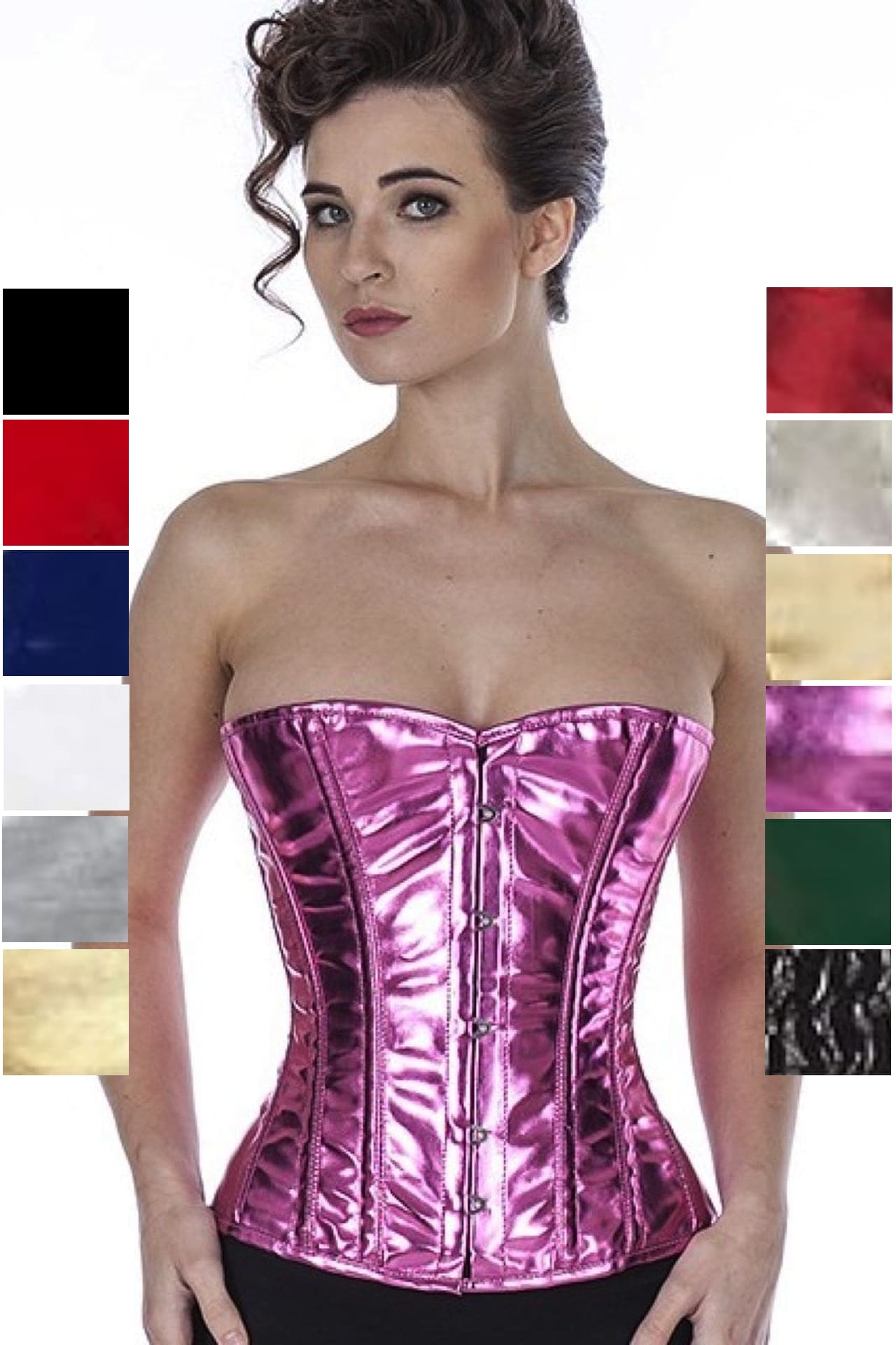 Korsett Pink Glitter Halbbrust Lack phG7 Korsett Pink Glitter Halbbrust Lack phG7