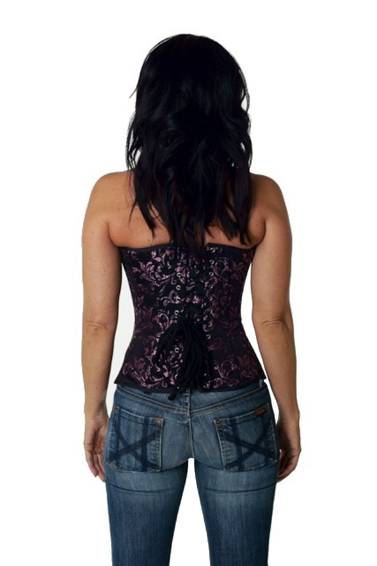 Korsett Brokat Pink Halbbrust Korsett Brokat Pink Halbbrust