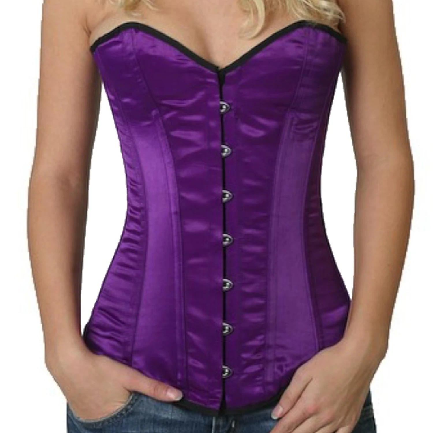 Korsett Vollbrust Violett Satin sy09