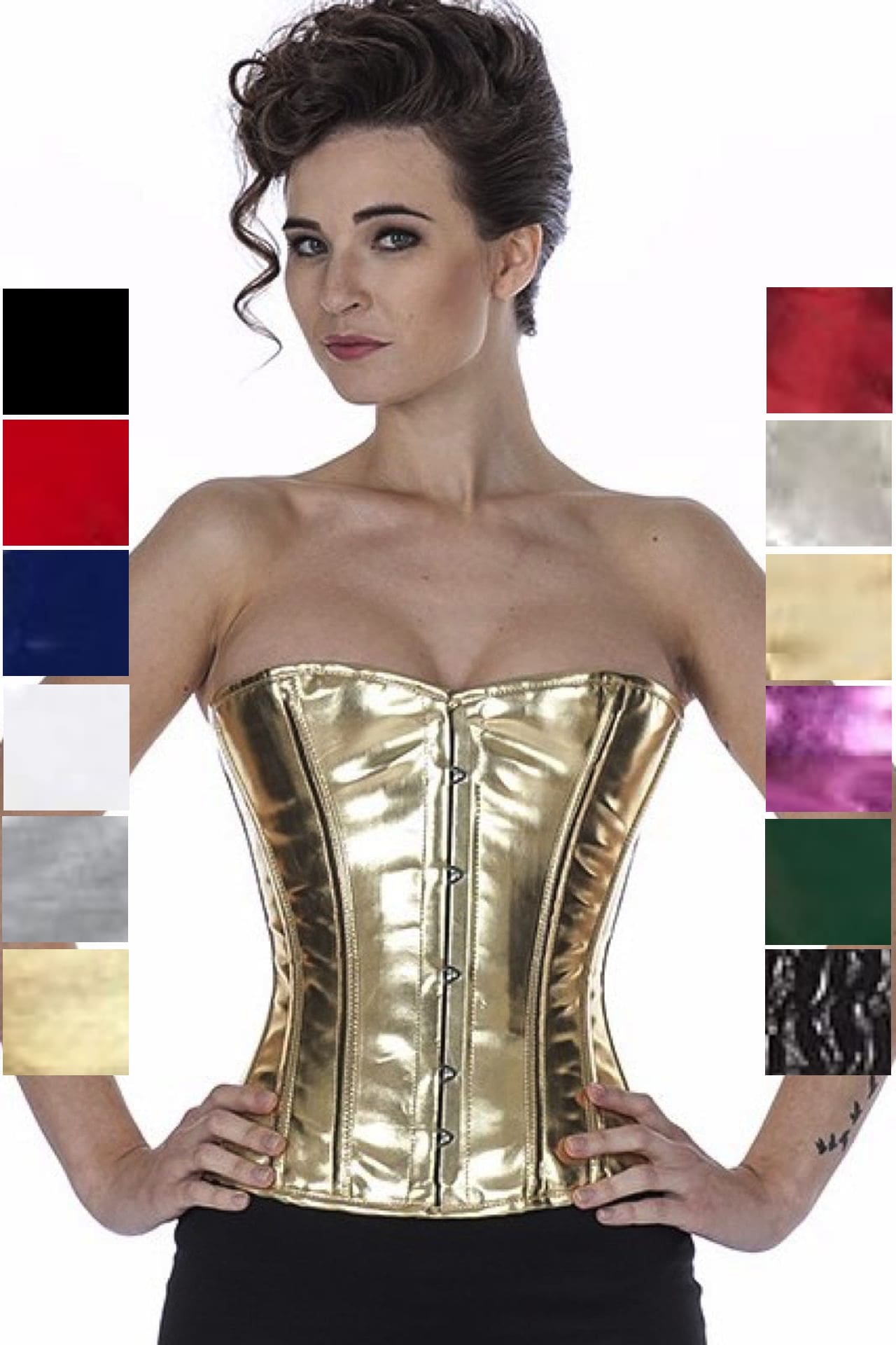 Korsett Gold Glitter Lack Halbbrust phG5 Korsett Gold Glitter Lack Halbbrust phG5
