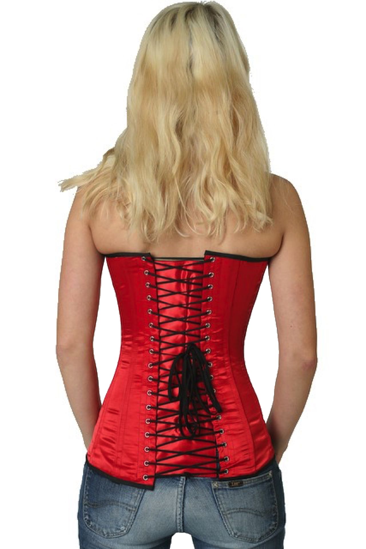 Korsett Vollbrust Satin Rot sy06