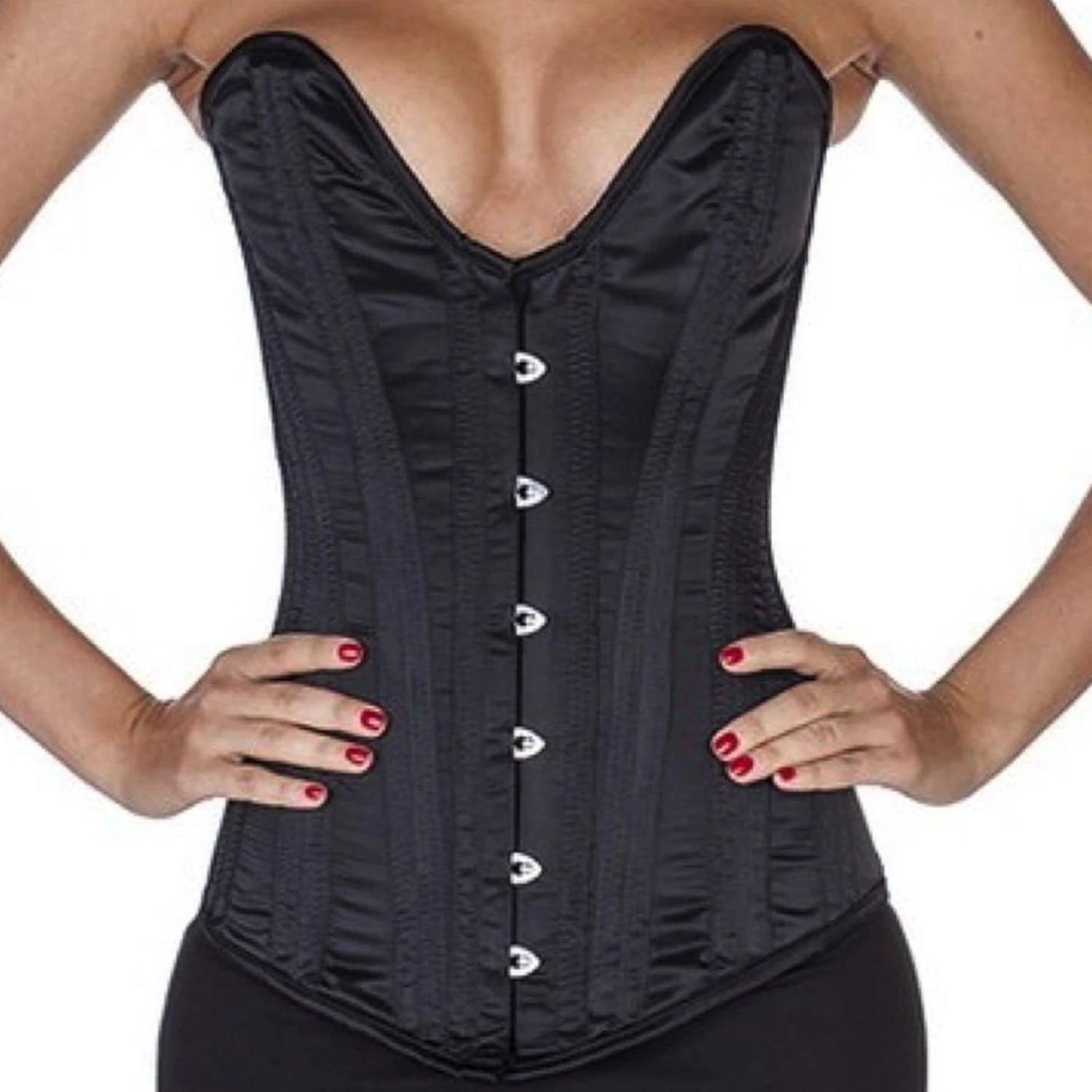 Korsett Schwarz Vollbrust tiefer Ausschnitt Satin sl00 Korsett Schwarz Vollbrust tiefer Ausschnitt Satin sl00