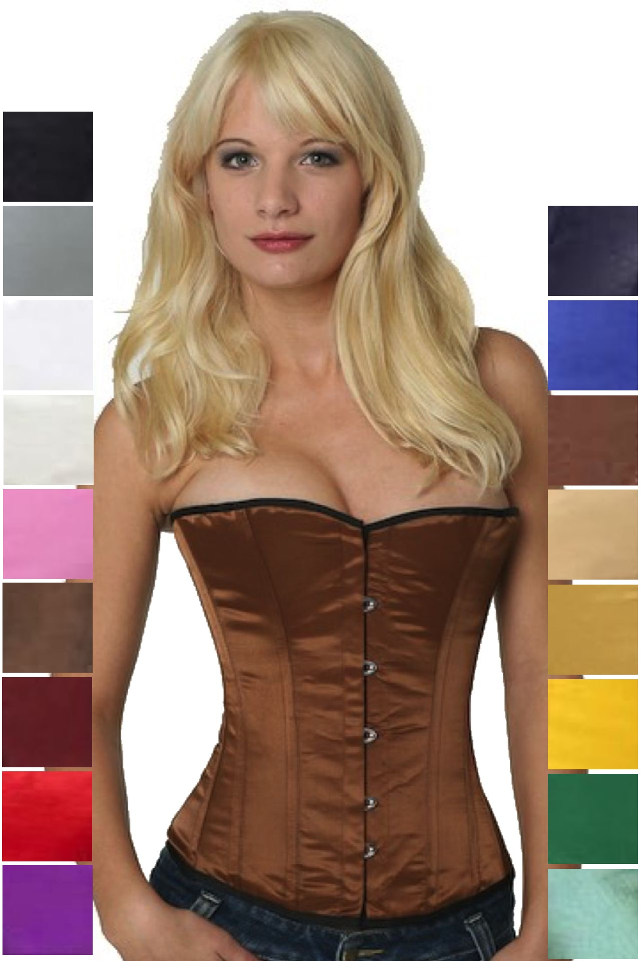 Korsett braun Satin Halbbrust Korsett braun Satin Halbbrust