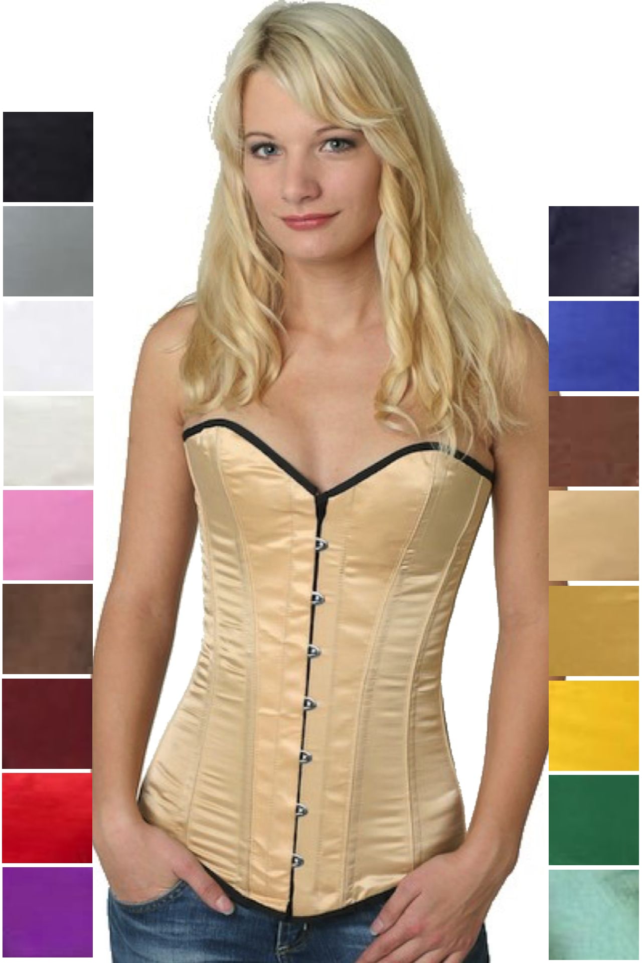 Korsett Vollbrust Satin Beige sy11 Korsett Vollbrust Satin Beige sy11