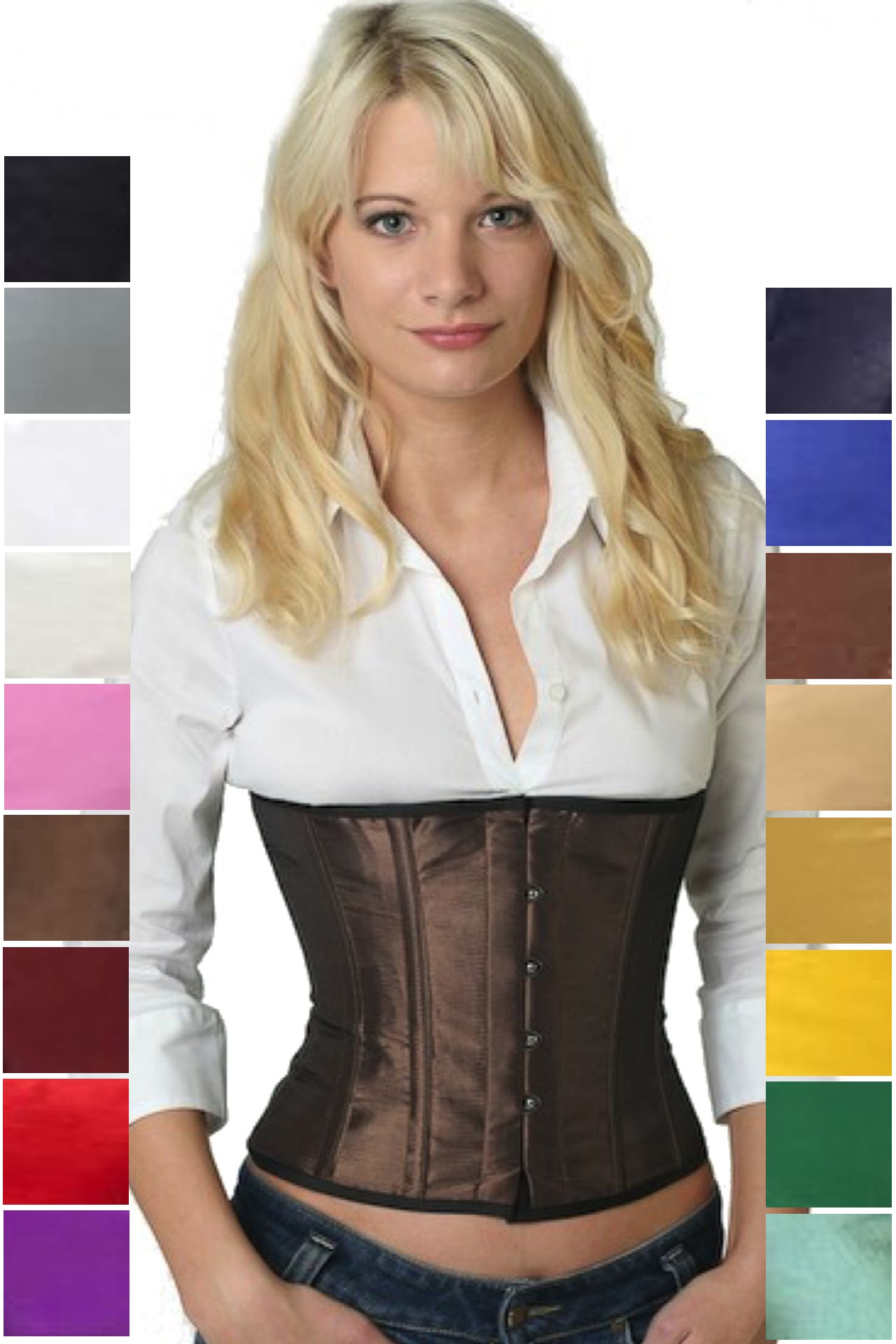 Korsett Taillen Satin Braun Tea sw04 Korsett Taillen Satin Braun Tea sw04