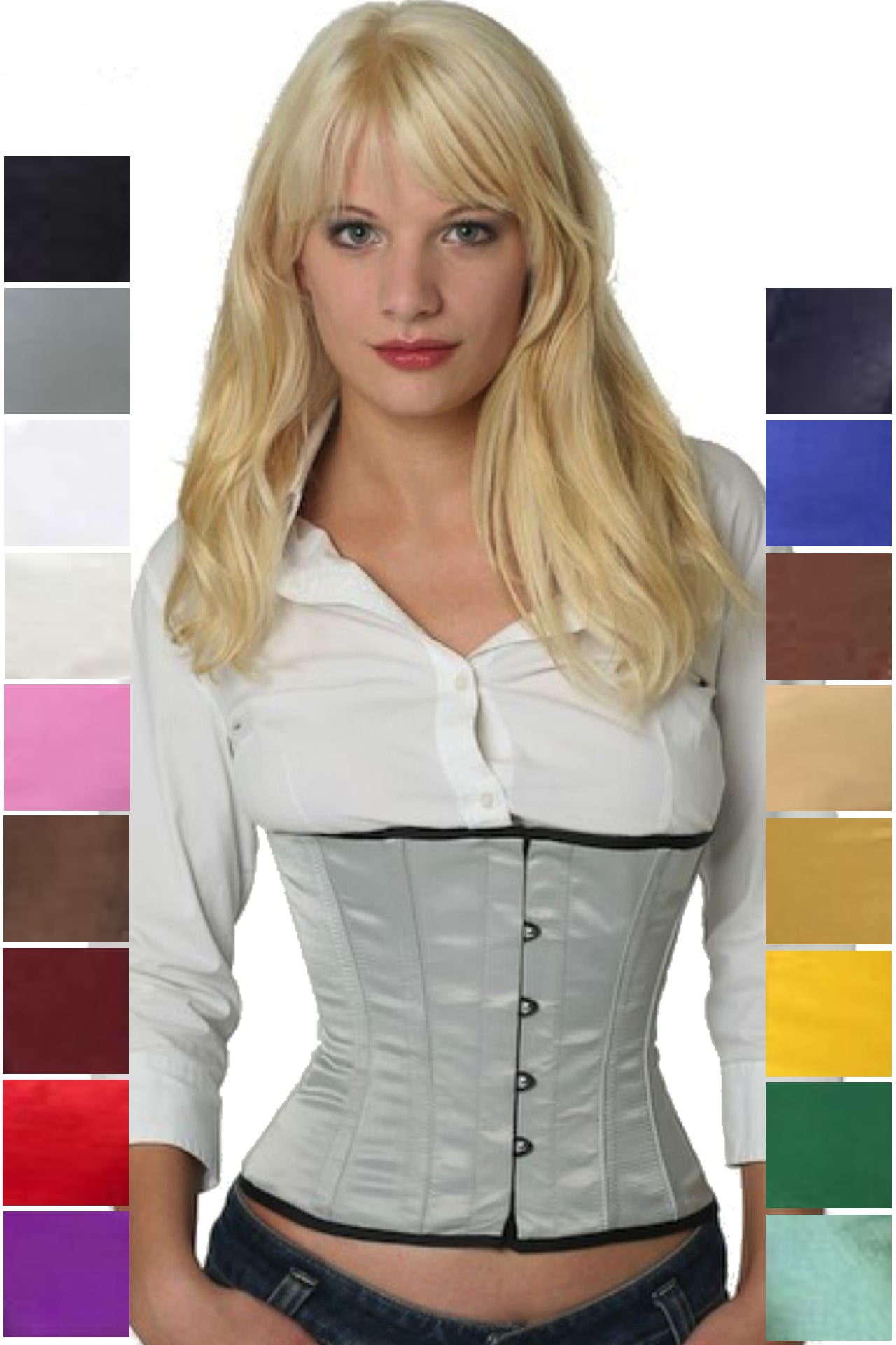 Korsett Satin Grau Taillen sw01 Korsett Satin Grau Taillen sw01