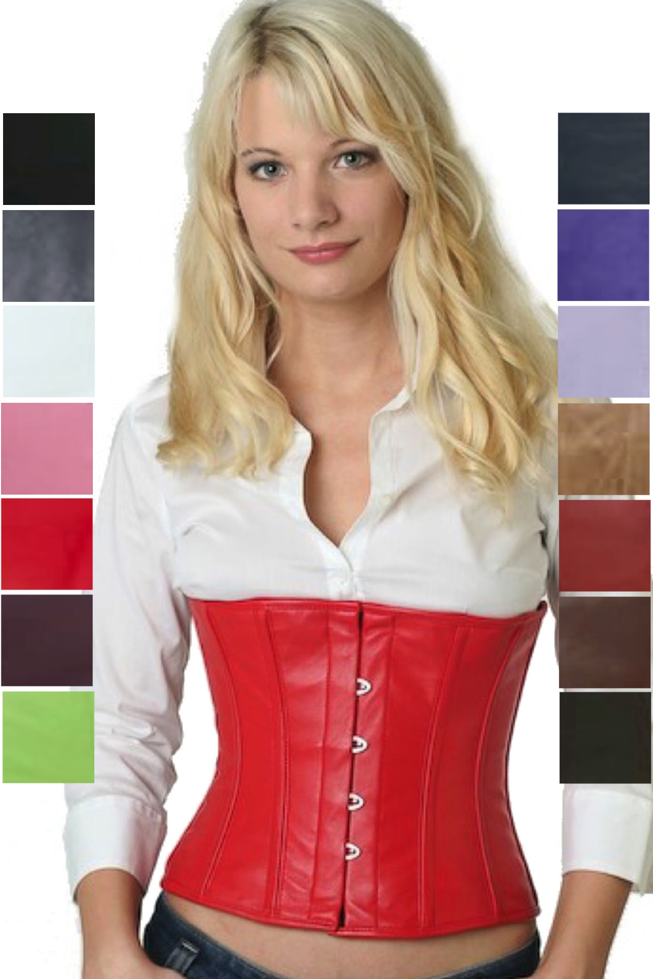 Korsett rot Leder Taillienkorsett Korsett rot Leder Taillienkorsett