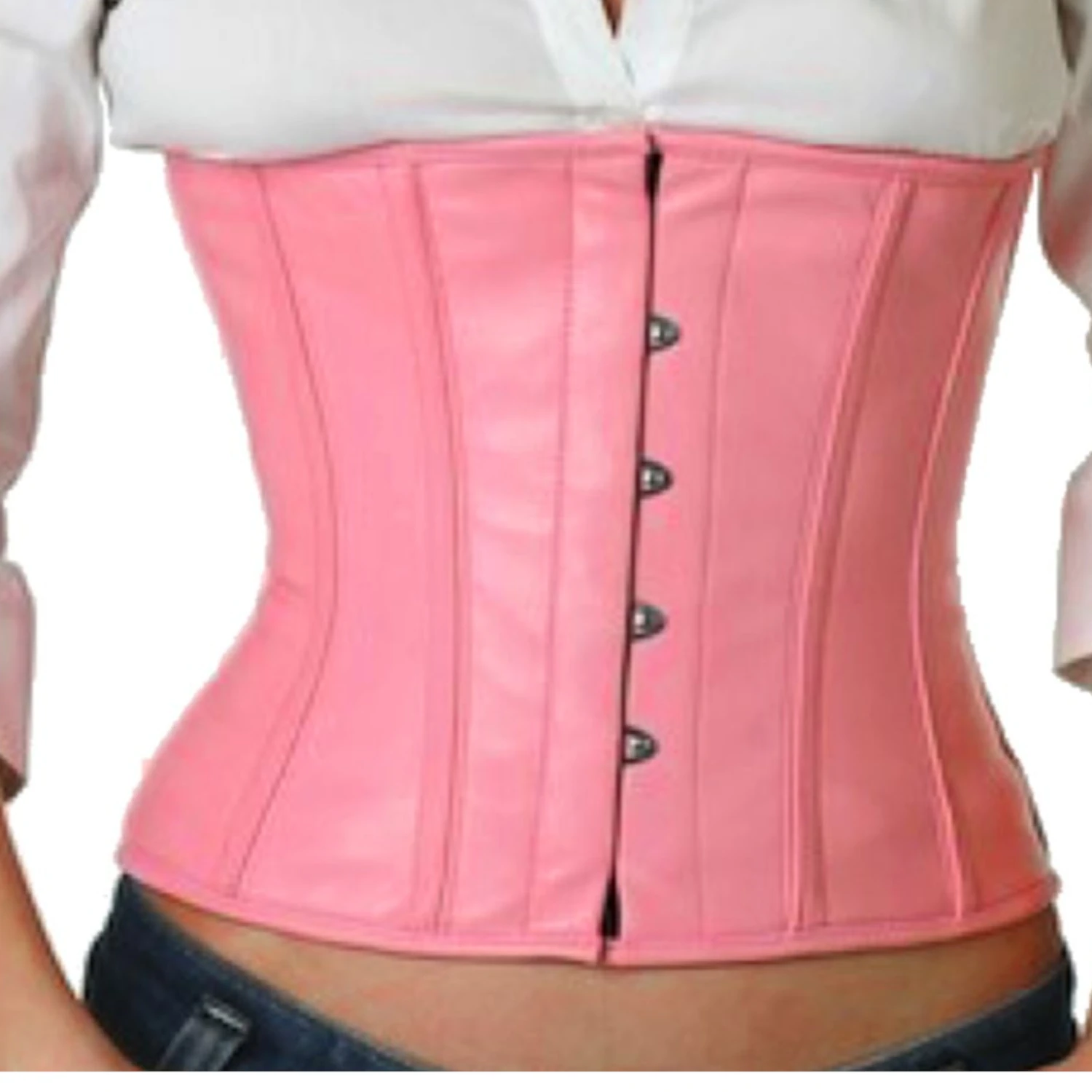Korsett Taillen Leder Rosa lw22