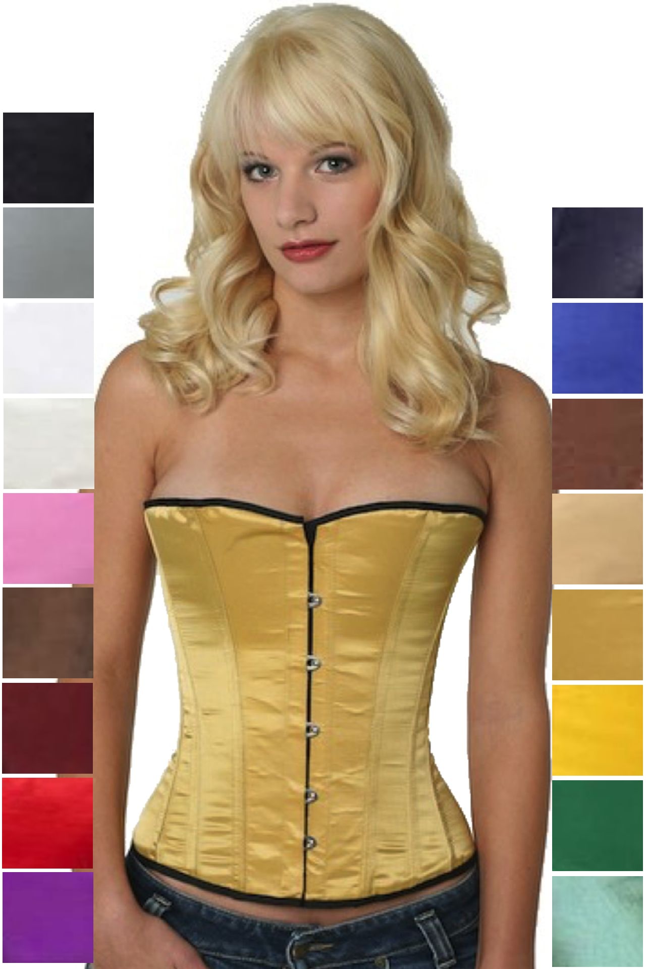 Korsett gold Satin Halbbrust Korsett gold Satin Halbbrust