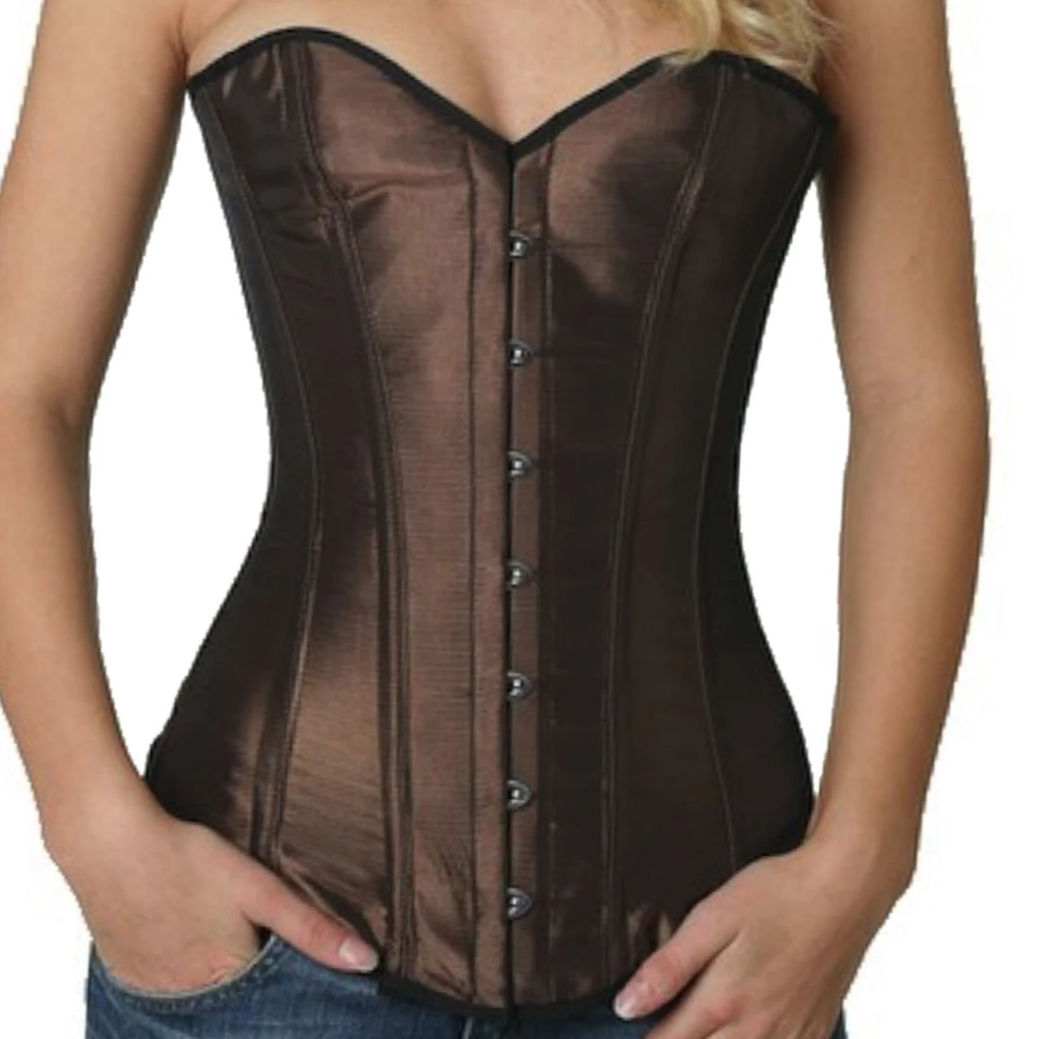 Korsett Braun Tea Vollbrust Satin sy04 Korsett Braun Tea Vollbrust Satin sy04