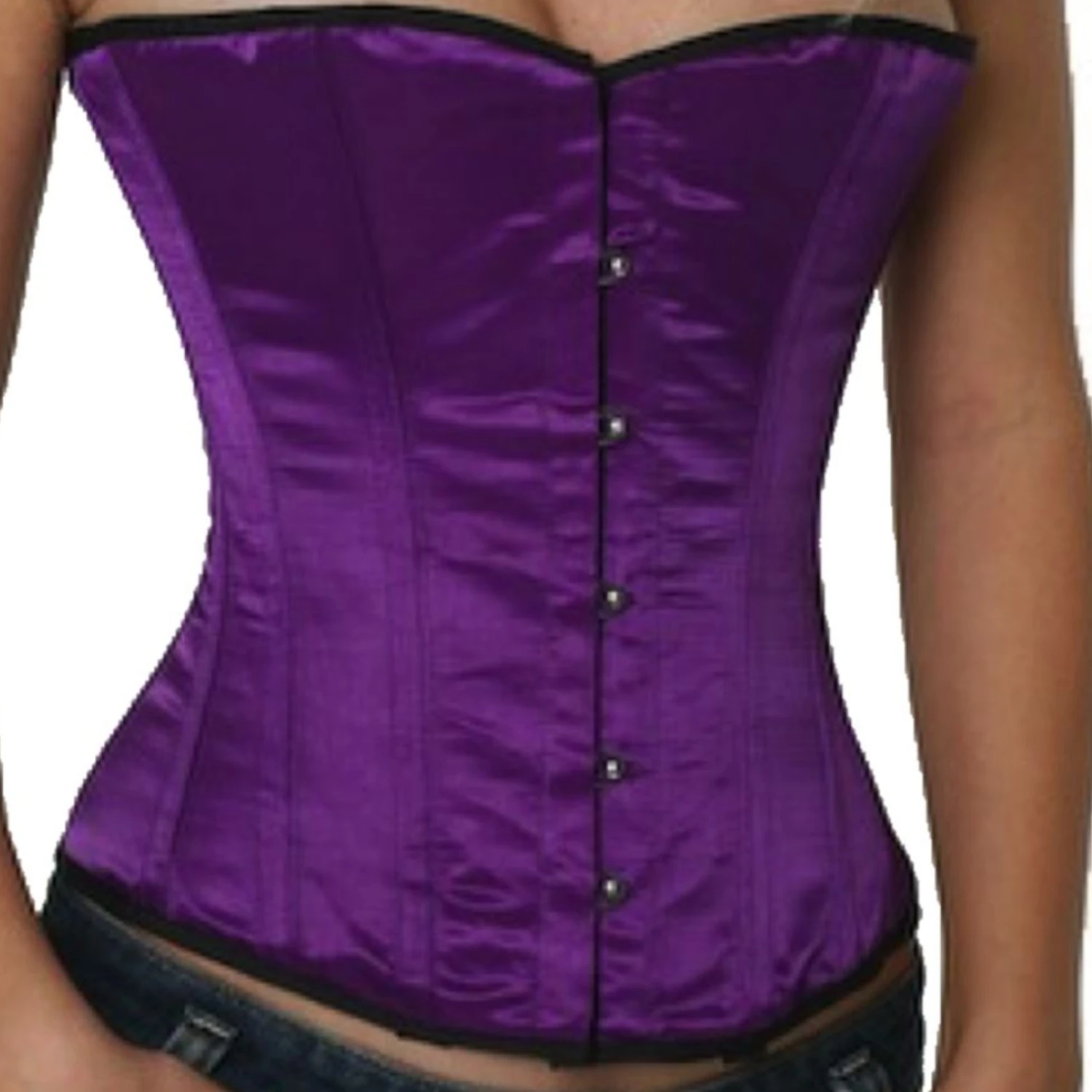 Korsett Violett Satin Halbbrust sh09