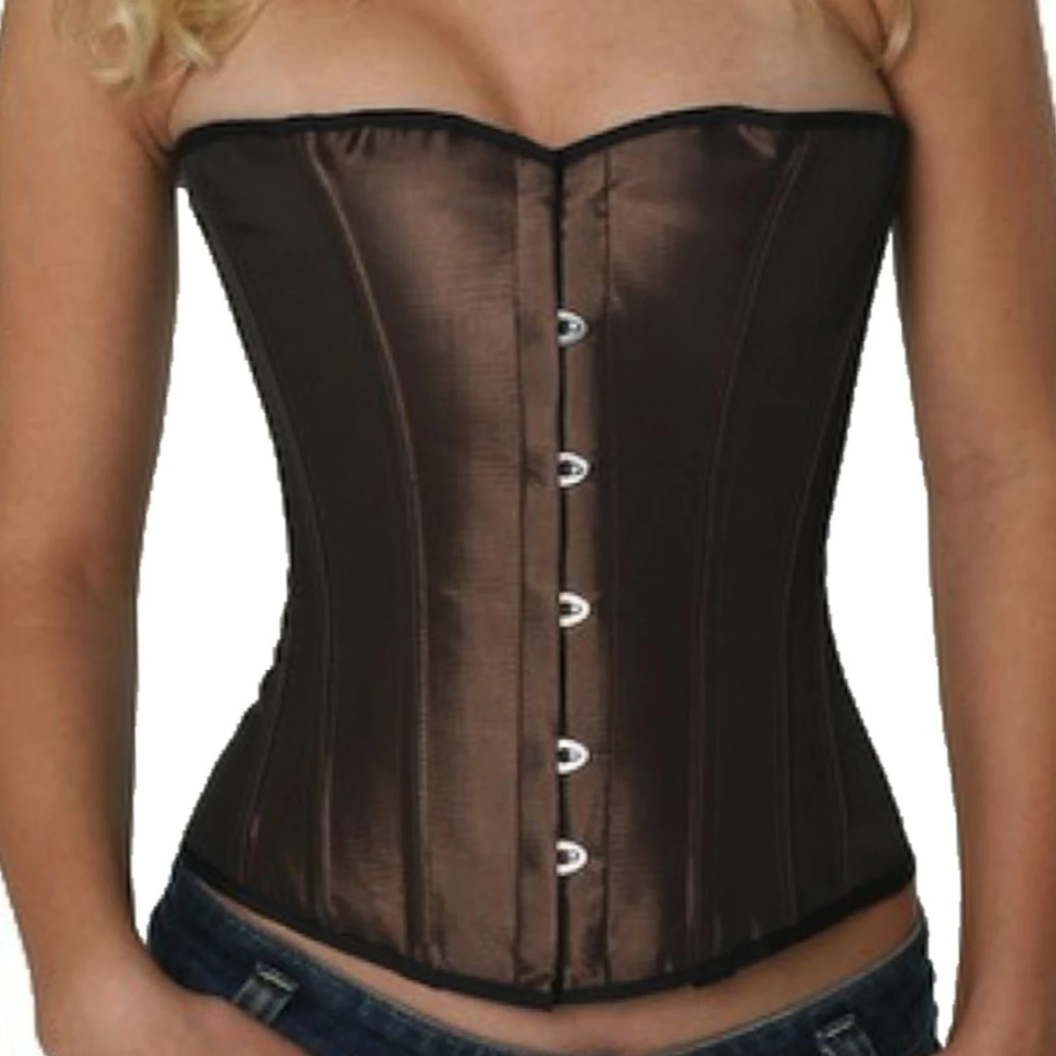 Korsett Braun Tea Satin Halbbrust sh04