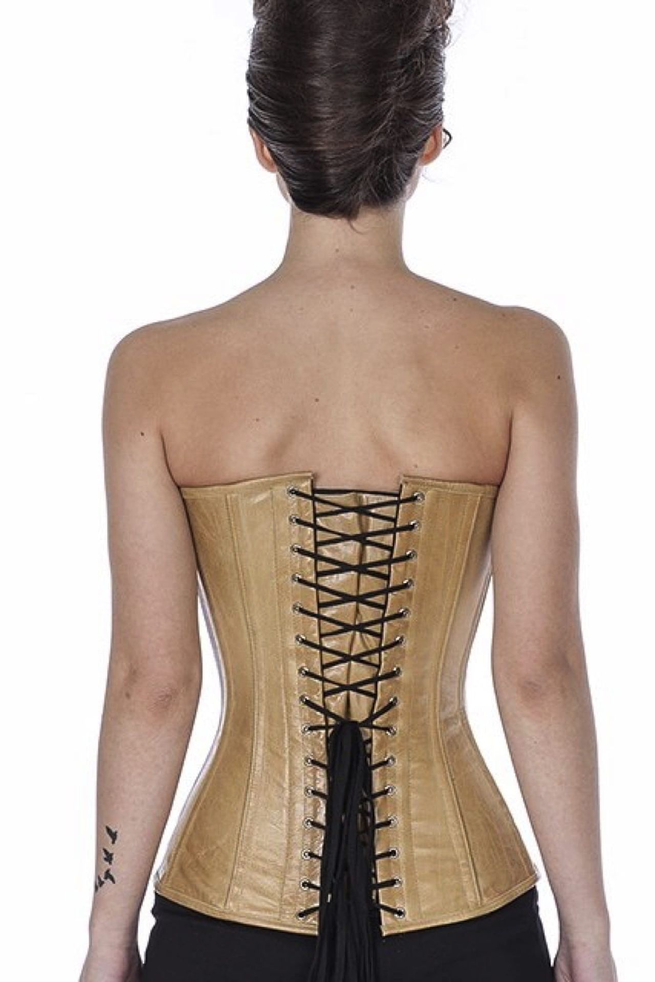 Korsett beige Karamell Leder Vollbrust Korsett beige Karamell Leder Vollbrust