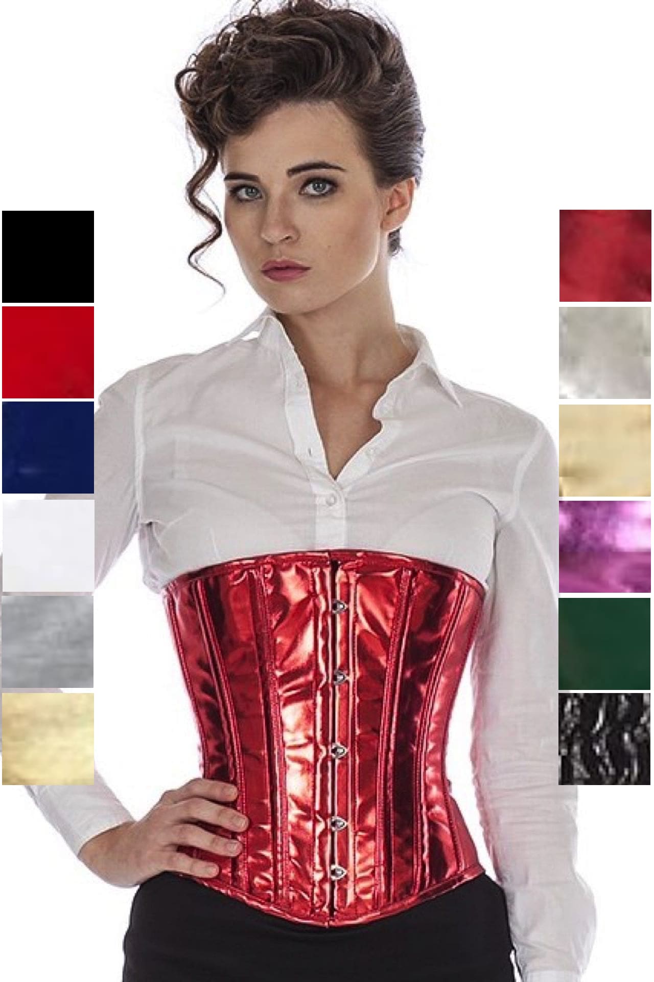Korsett Unterbrust Rot Glitter Lack puG1 Korsett Unterbrust Rot Glitter Lack puG1