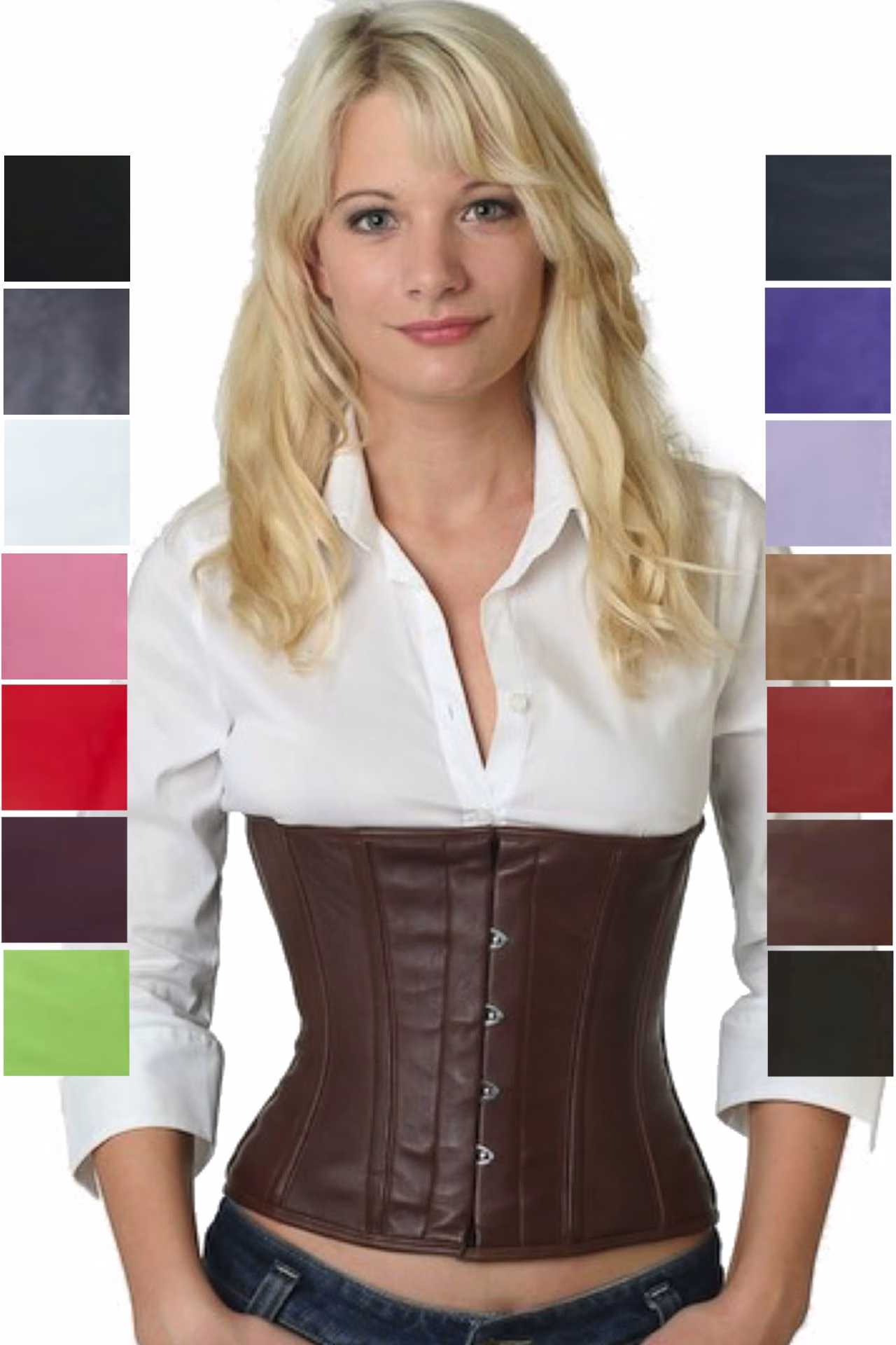 Korsett Braun Taillen Leder lw26