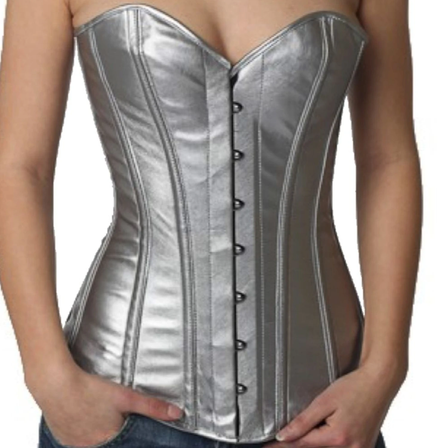 Korsett Lack Silber Vollbrust py74 Korsett Lack Silber Vollbrust py74