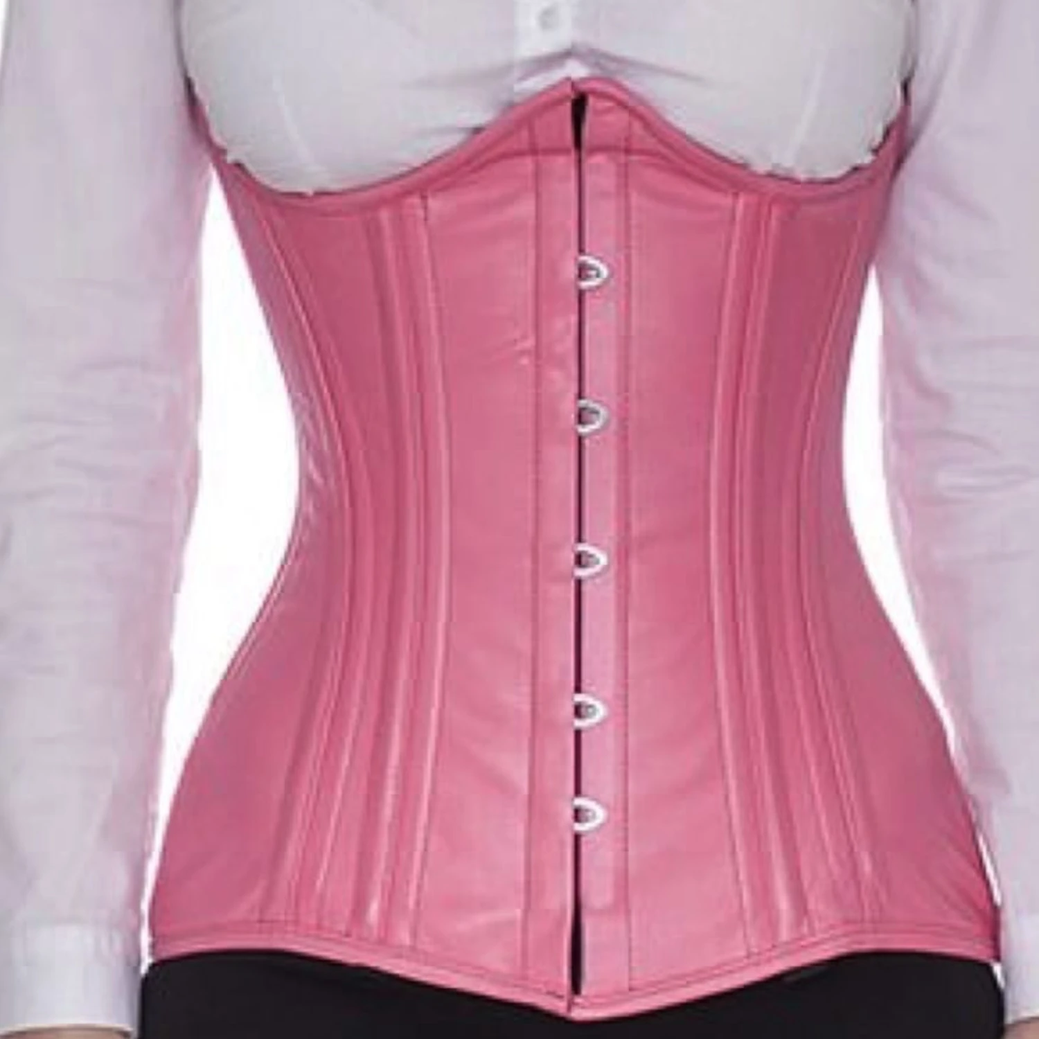 Korsett Unterbrust geschwungen Leder Rosa ln22 Korsett Unterbrust geschwungen Leder Rosa ln22