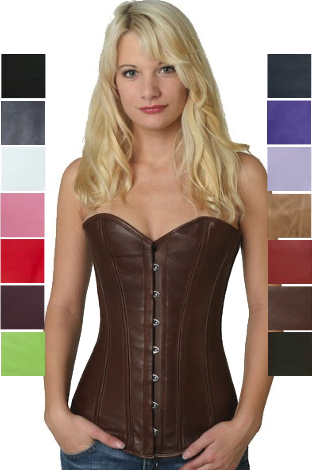 Korsett braun Leder Vollbrust Korsett braun Leder Vollbrust
