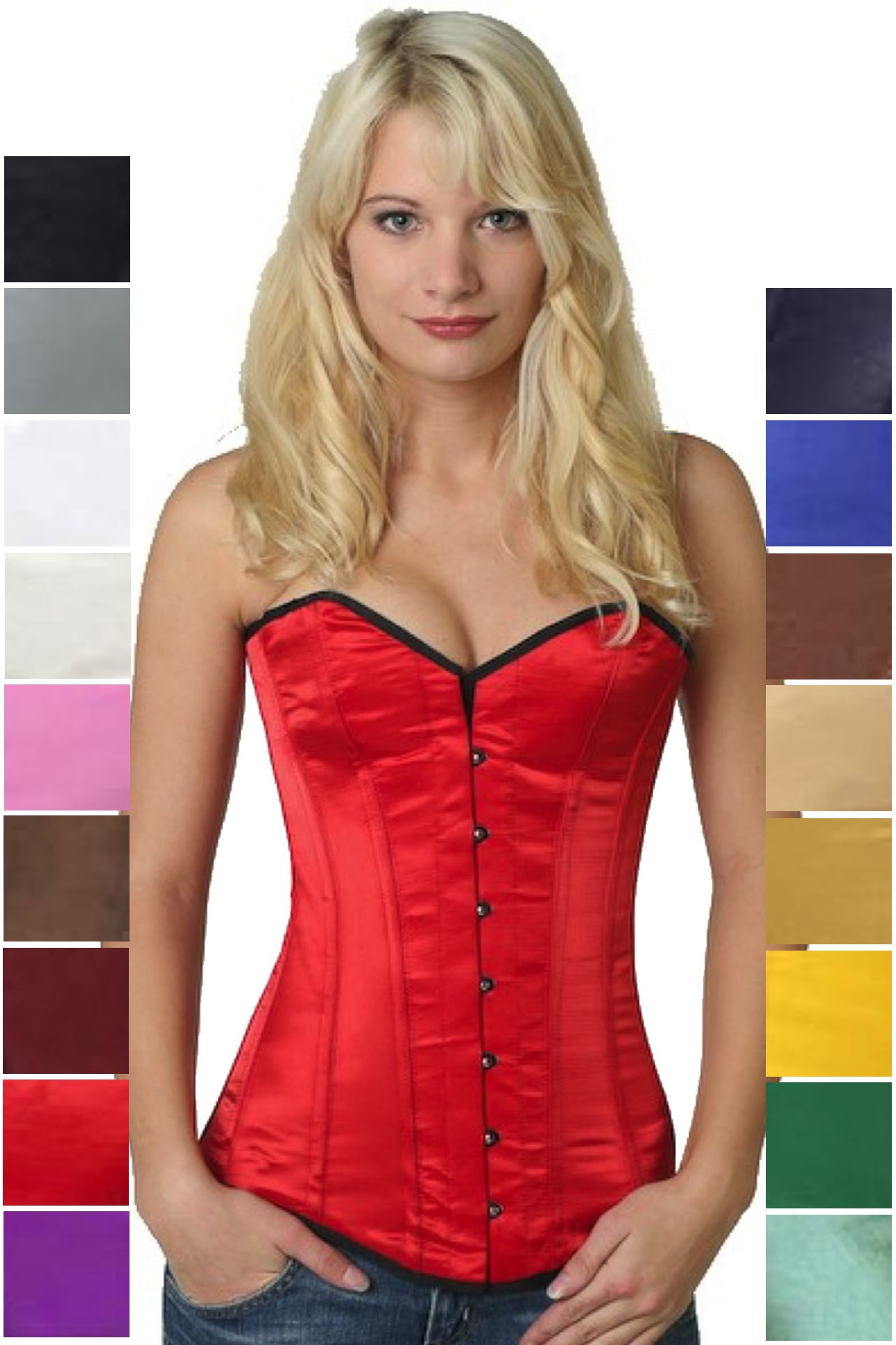 Korsett Vollbrust Satin Rot sy06 Korsett Vollbrust Satin Rot sy06