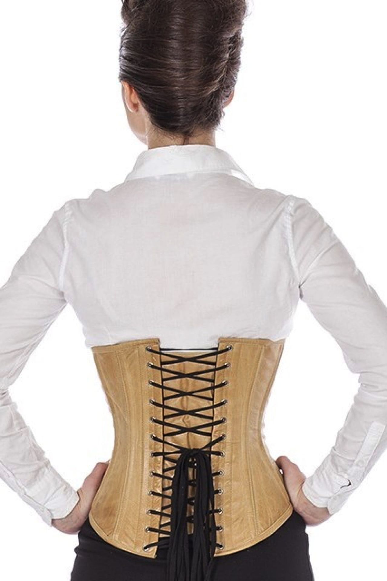 Korsett beige Leder Unterbrustkorsett Korsett beige Leder Unterbrustkorsett