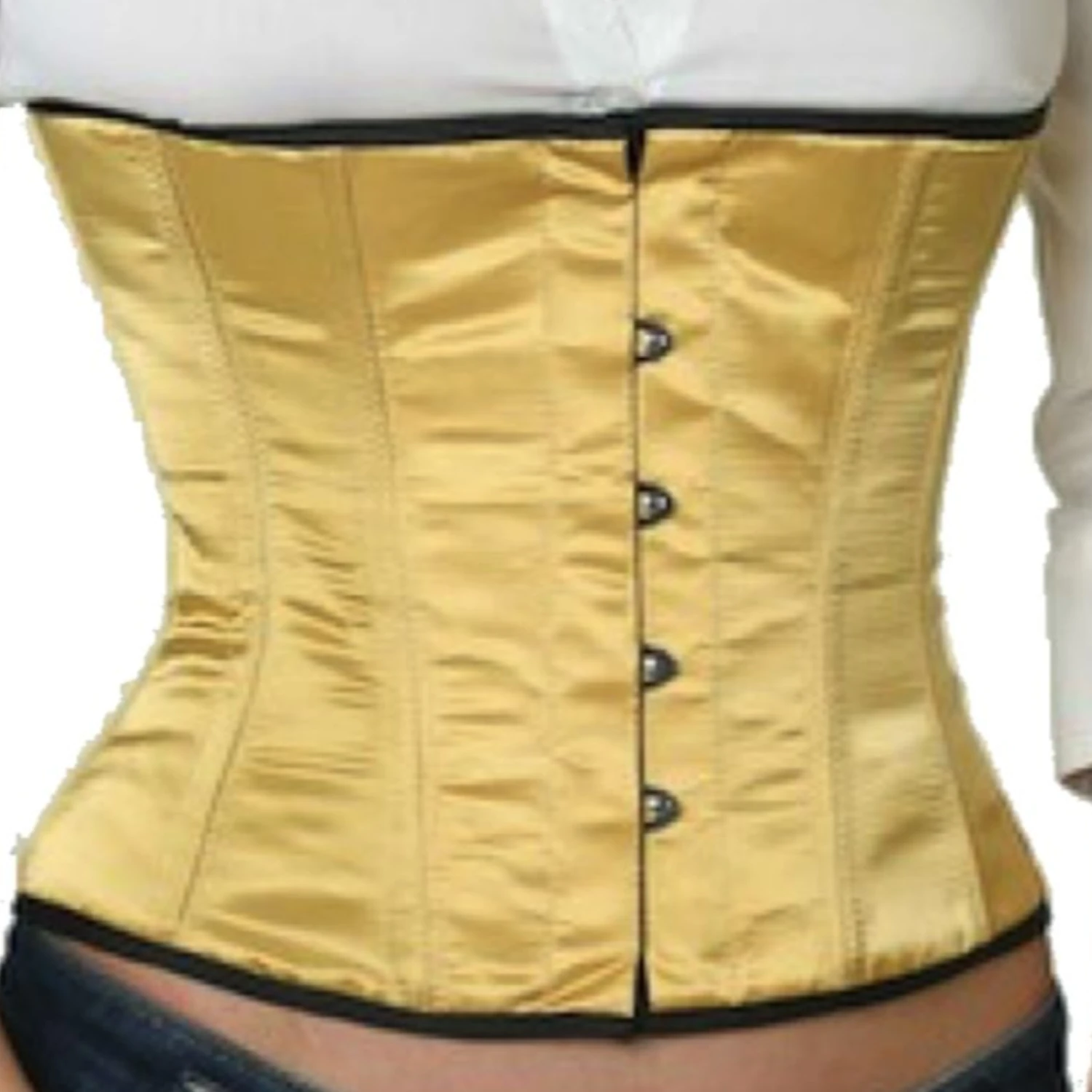 Korsett Taillen Satin Gold sw12 Echtes Taillenkorsett aus edlem Satinstoff in gold zur Taillenreduktion