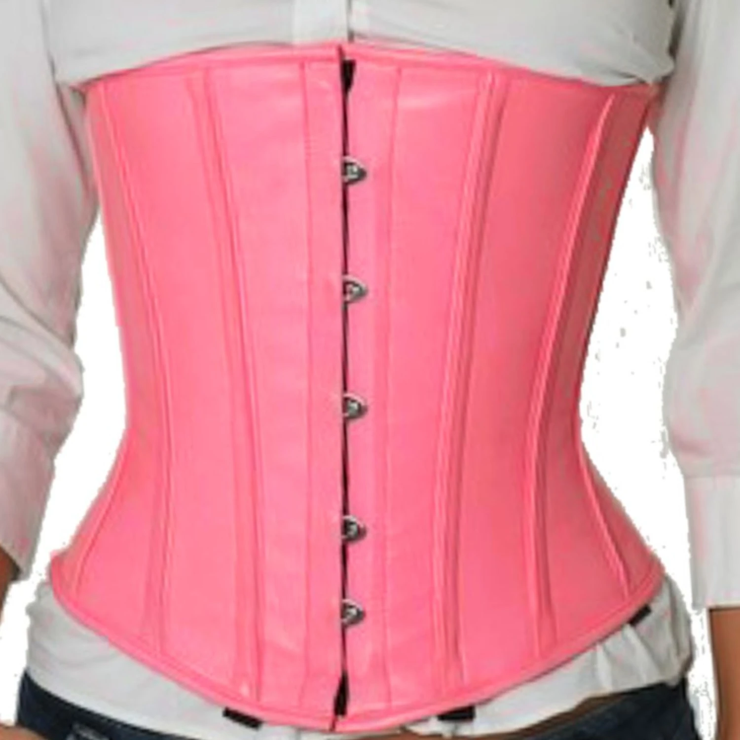 Korsett Unterbrust Rosa Leder lu22
