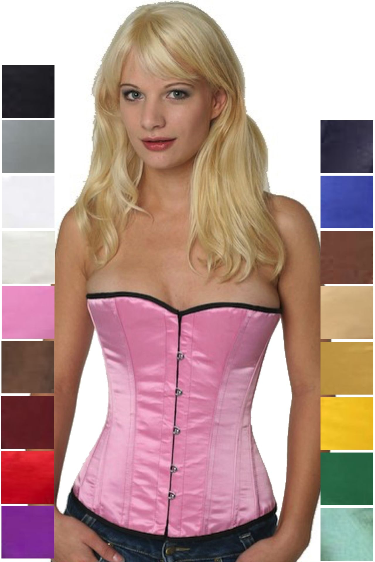 Korsett pink Satin Halbbrust Korsett pink Satin Halbbrust