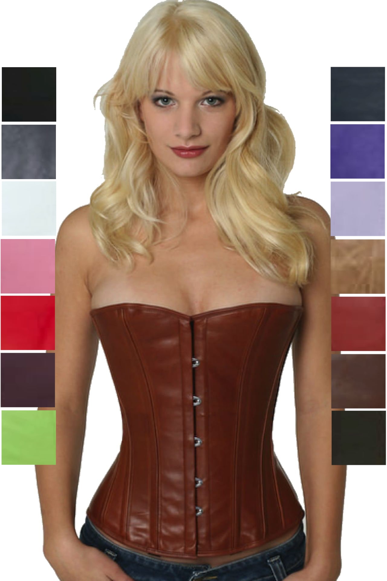 Korsett braun tan Leder Halbbrust Korsett braun tan Leder Halbbrust