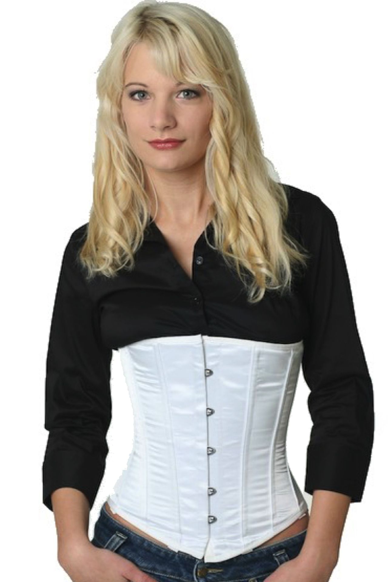 Korsett weiß Satin Unterbrust Korsett weiß Satin Unterbrust
