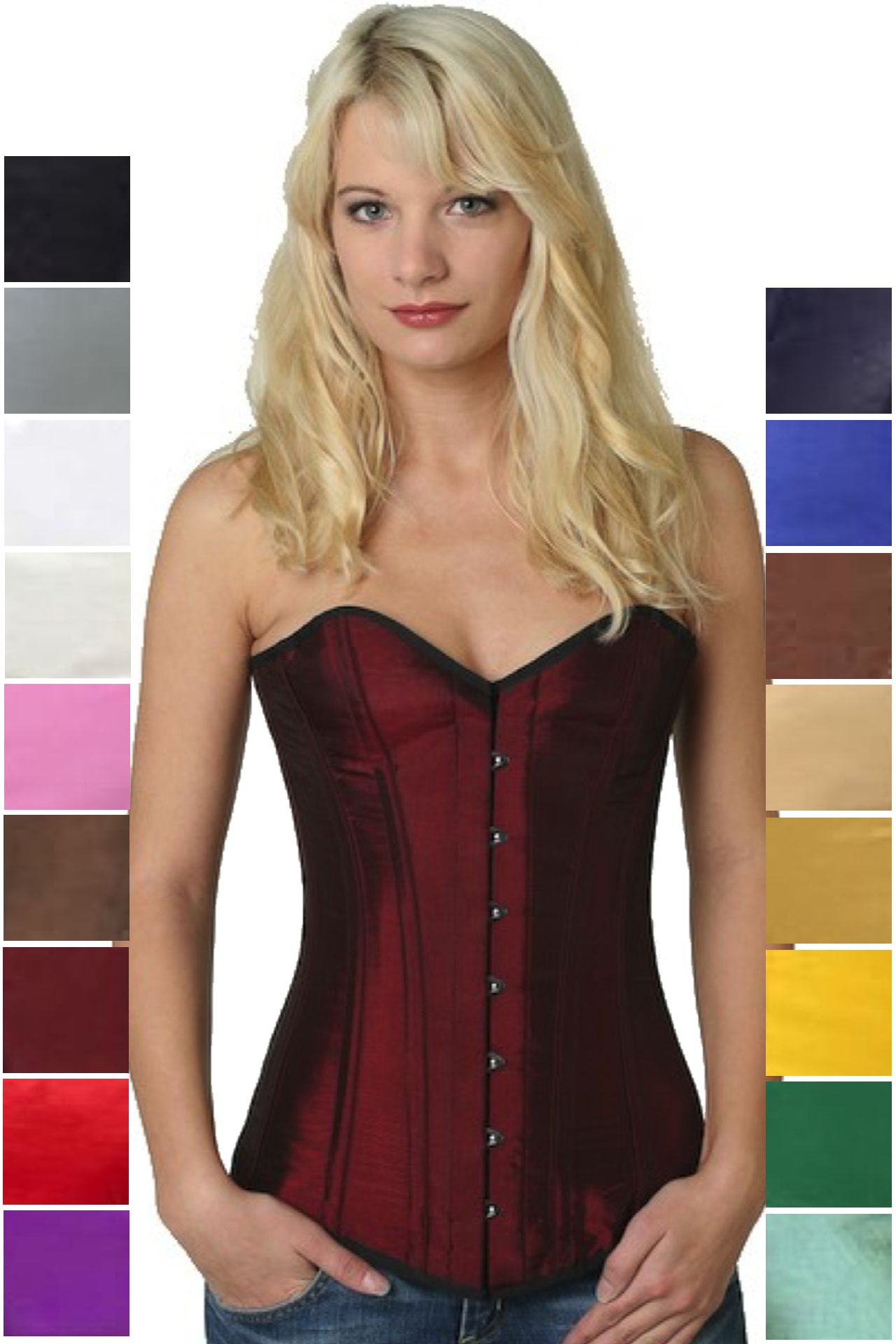 Korsett Vollbrust Satin Rot Weinrot sy05 Korsett Vollbrust Satin Rot Weinrot sy05