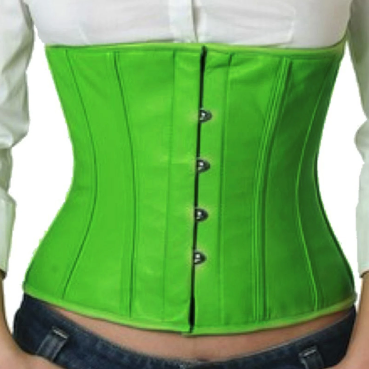 Korsett Leder Grün Taillen lw28 Korsett Leder Grün Taillen lw28