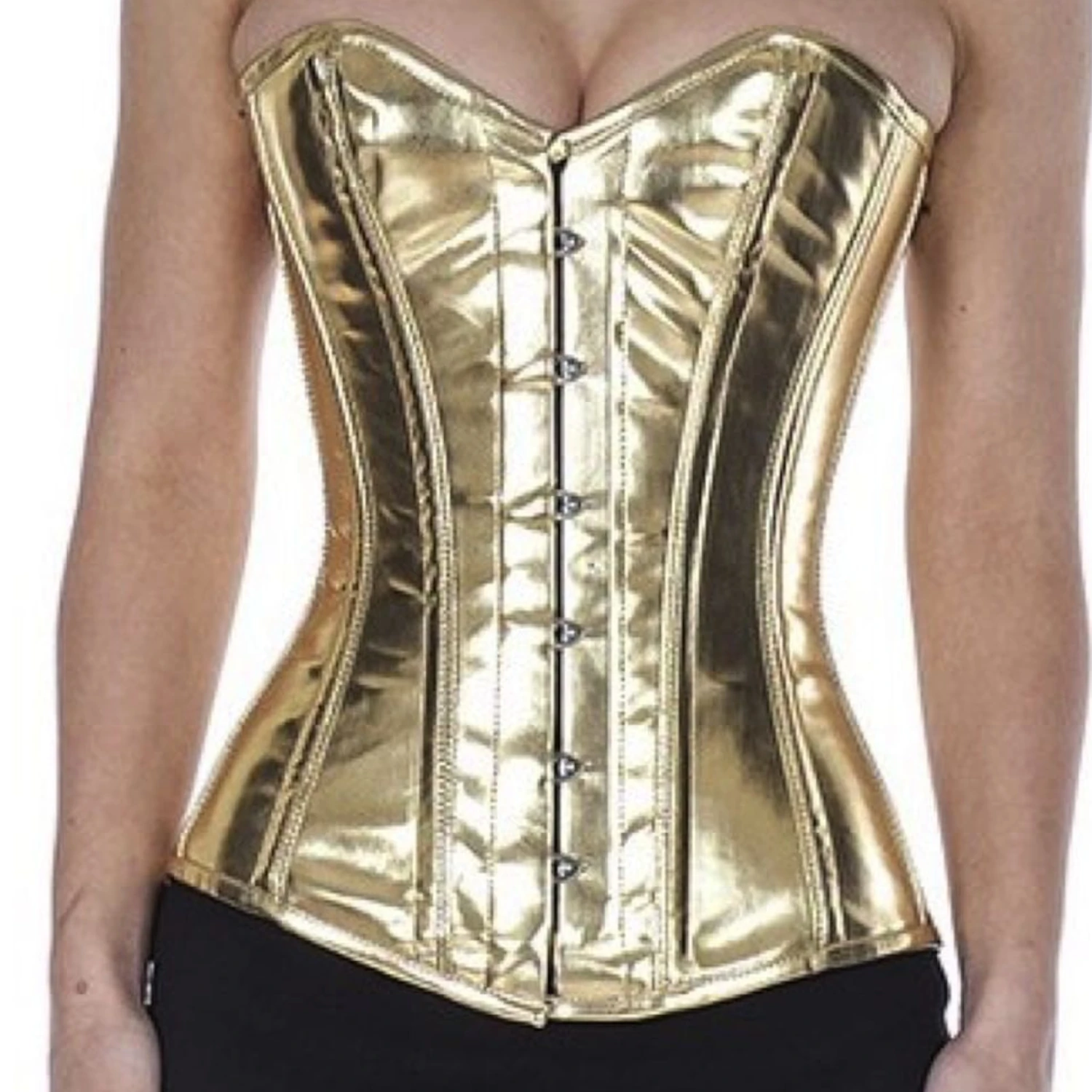Korsett Lack Gold Glitter Vollbrust pyG5 Korsett Lack Gold Glitter Vollbrust pyG5