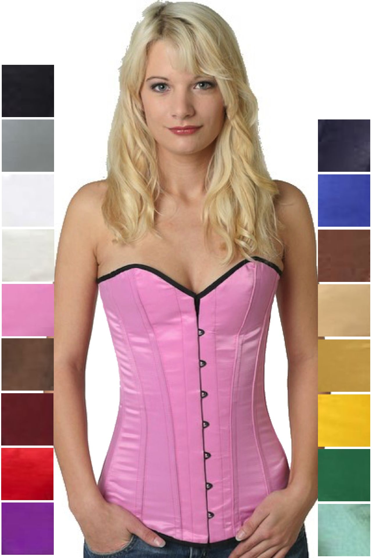 Korsett Satin Rosa Vollbrust sy03 Korsett Satin Rosa Vollbrust sy03